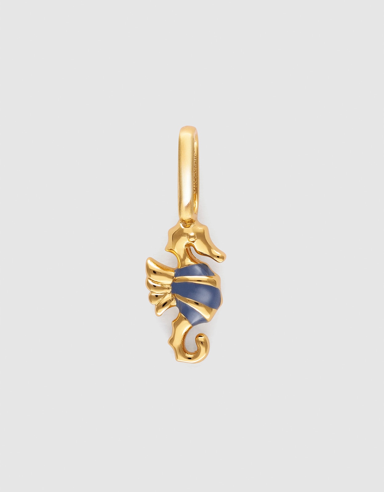 Imagen 0 de Charm caballito de mar azul de aleación de metales bañado en oro Azul