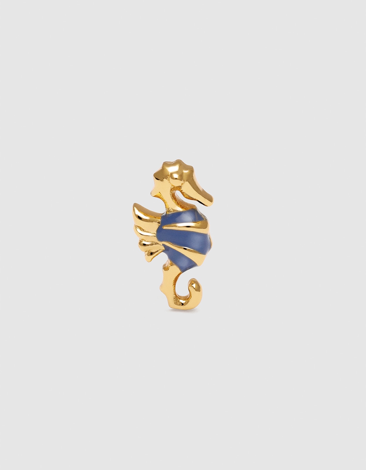 Imagen 0 de Piercing caballito de mar de plata bañada en oro Azul