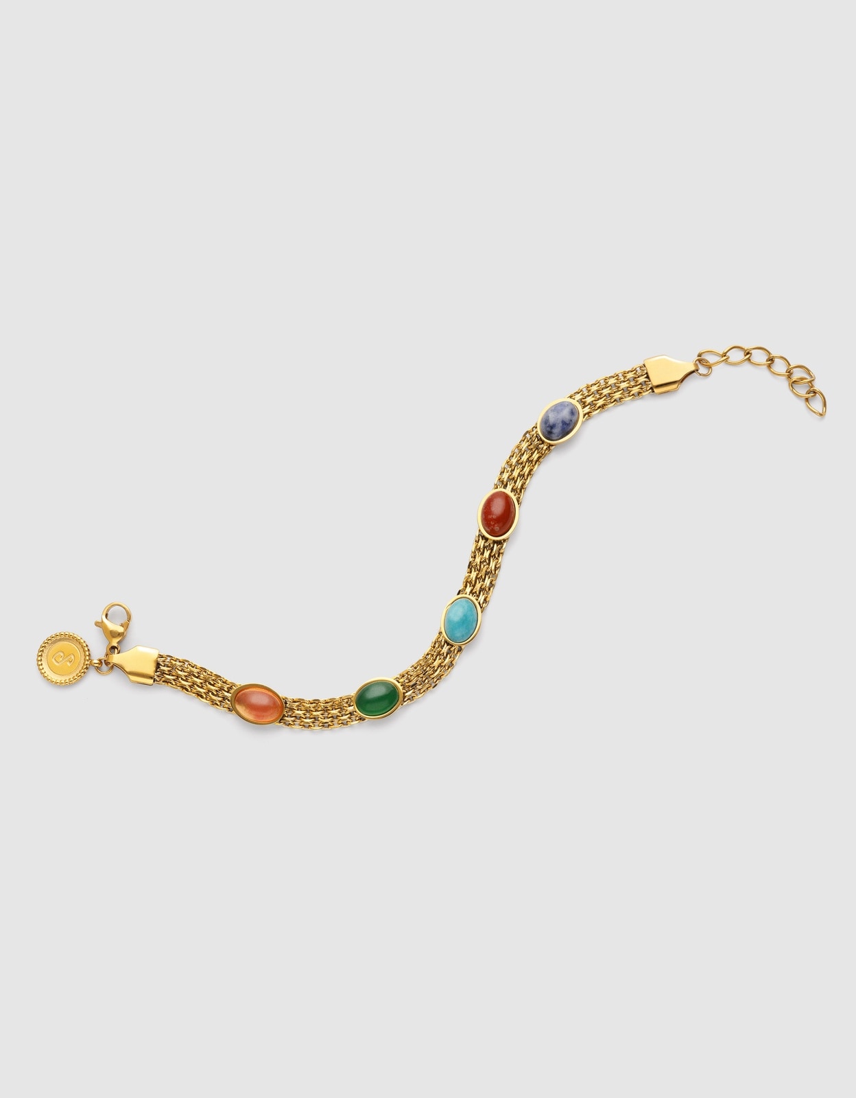 Pulsera de cadena tape stones de acero bañado en oro - Singularu - Multicolor Multicolor-1
