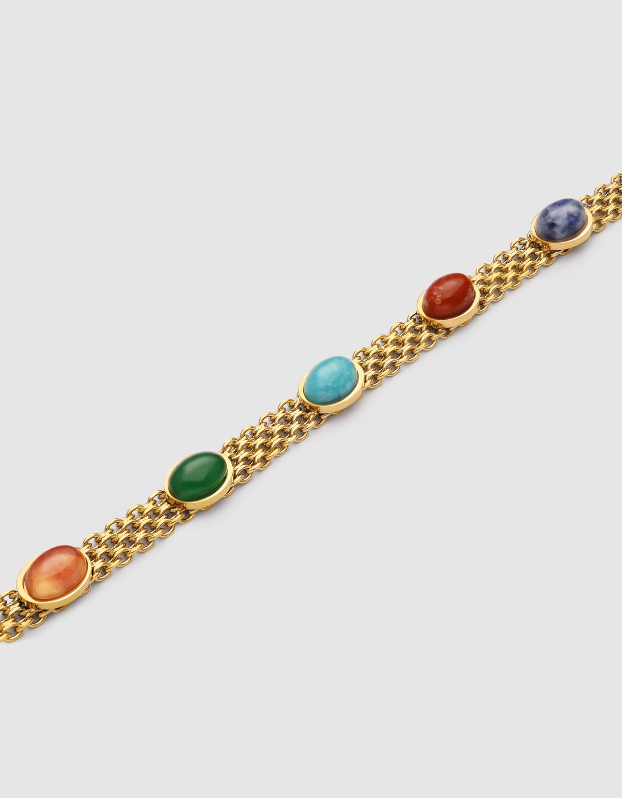 Pulsera de cadena tape stones de acero bañado en oro - Singularu - Multicolor Multicolor-3