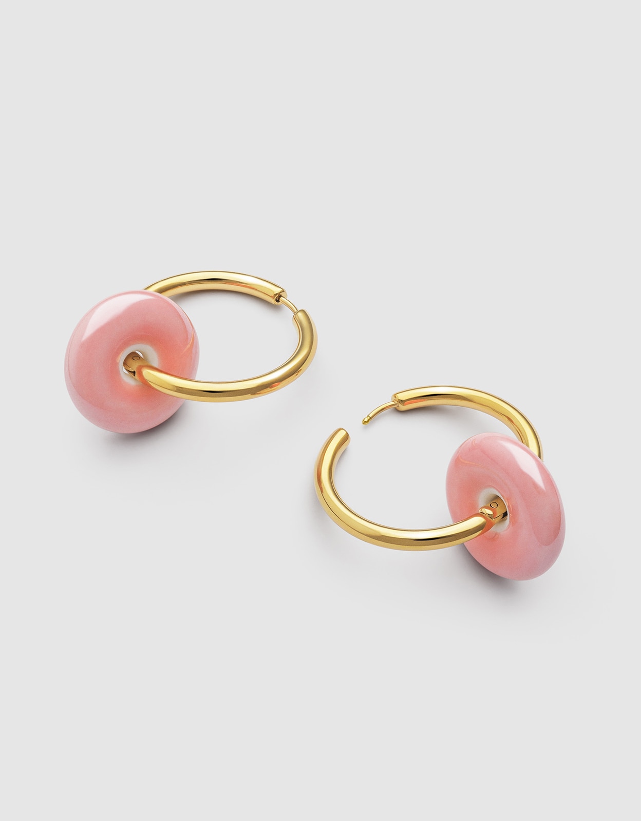 Pendientes aro carmen l rosé de acero bañado en oro - Singularu - Rosa Rosa-3