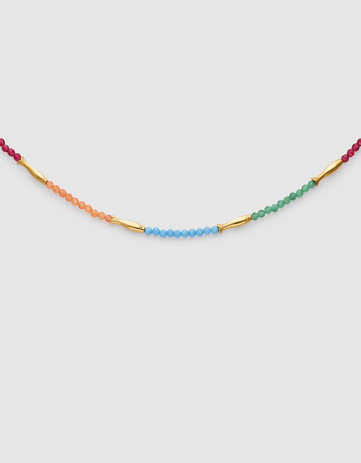 Imagen 0 de Collar dye peces de acero bañado en oro Multicolor