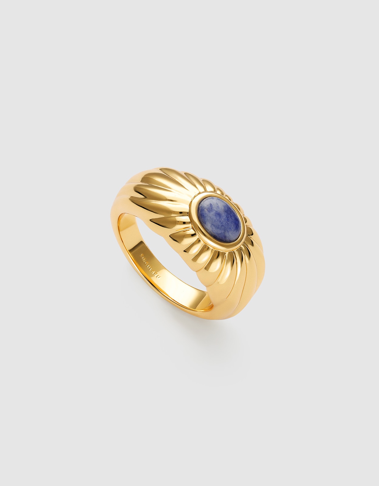 Anillo sunbeam de aleación de metales bañado en oro - Singularu - Azul Azul-3