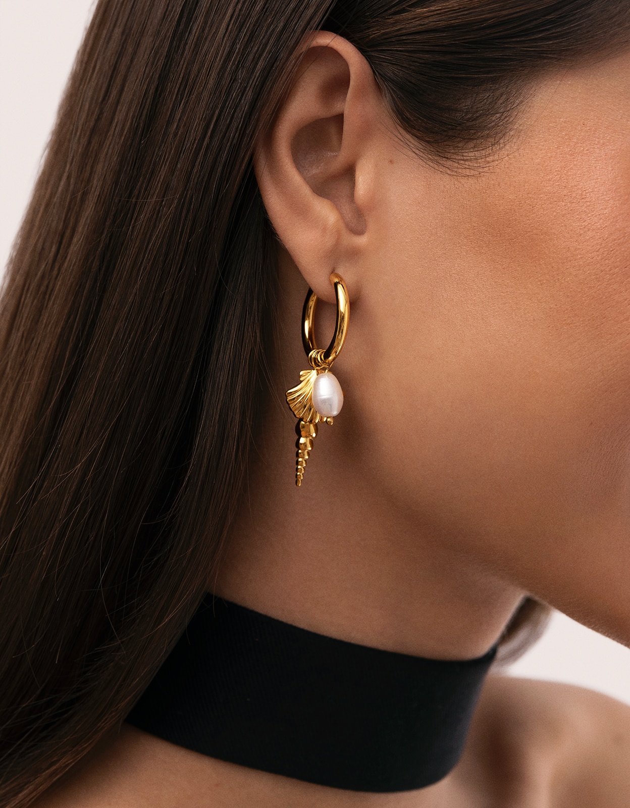 Pendientes aro carmen true mar de acero bañado en oro - Singularu - Blanco Blanco-3