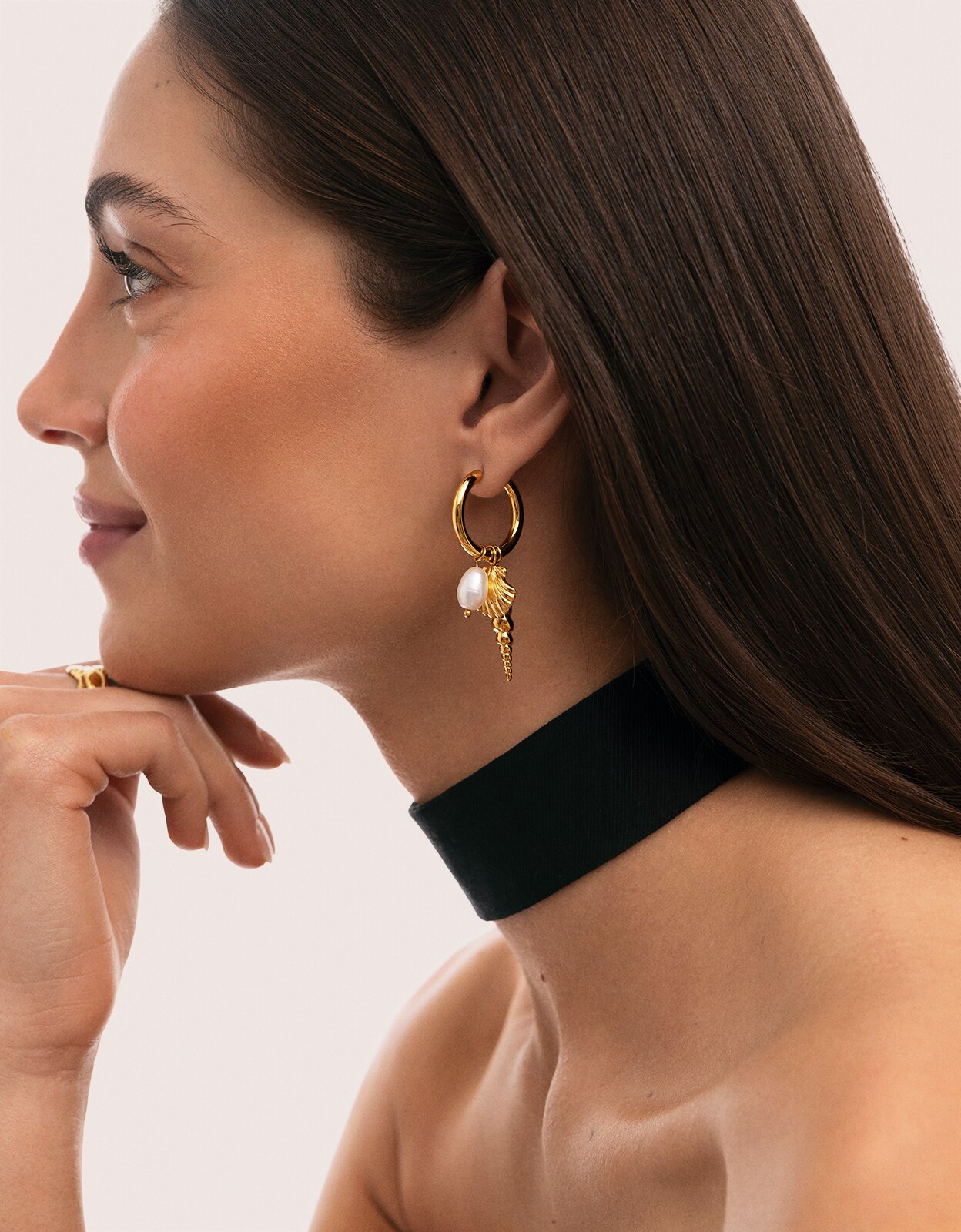 Pendientes aro carmen true mar de acero bañado en oro - Singularu - Blanco Blanco-5