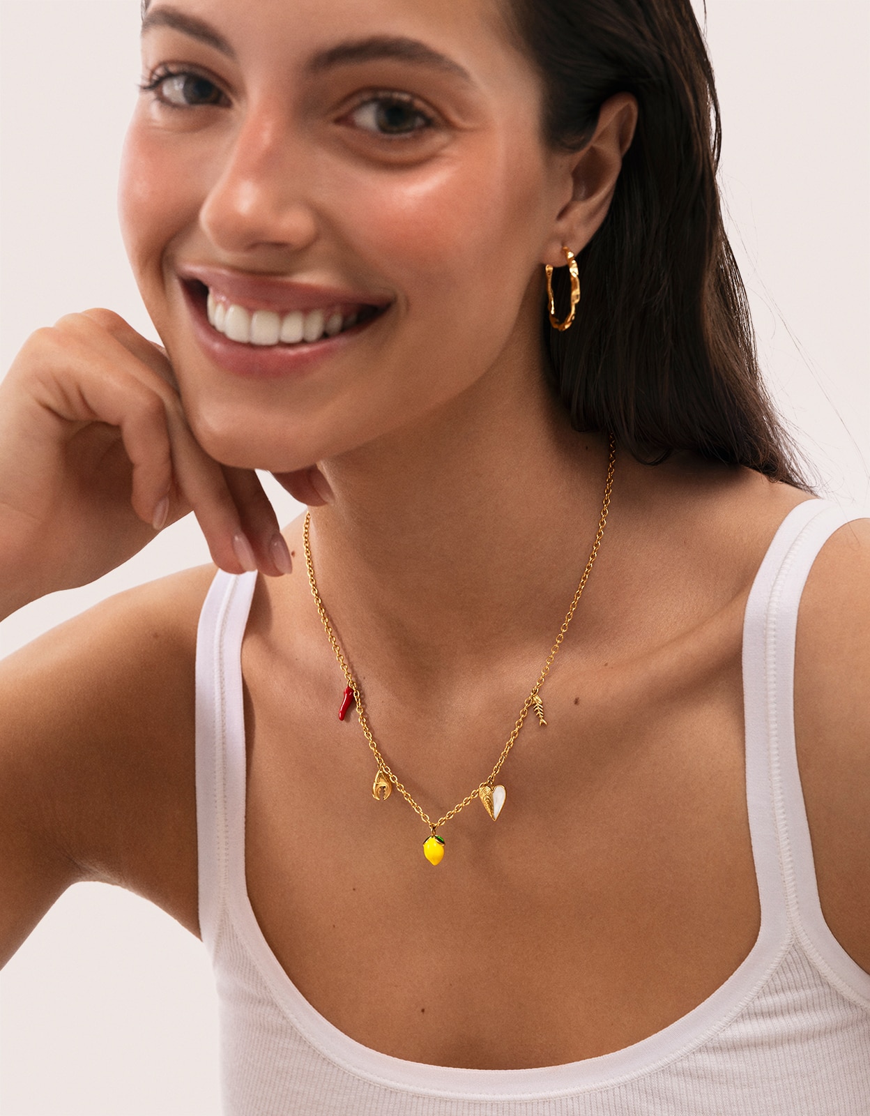 Imagen 6 de Collar multicharm aperitivo marino de acero bañado en oro - Singularu - Multicolor Multicolor