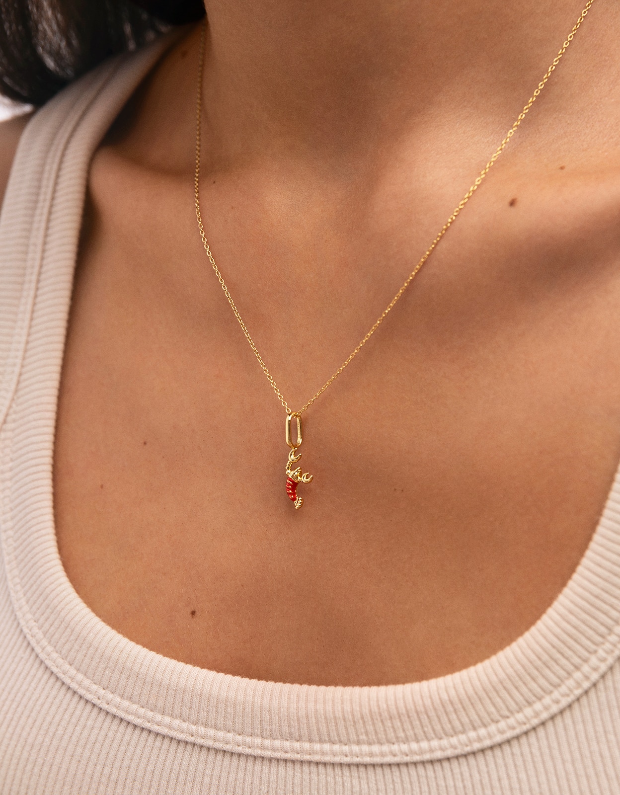Charm gambita de aleación de metales bañado en oro - Singularu - Rojo Rojo-3