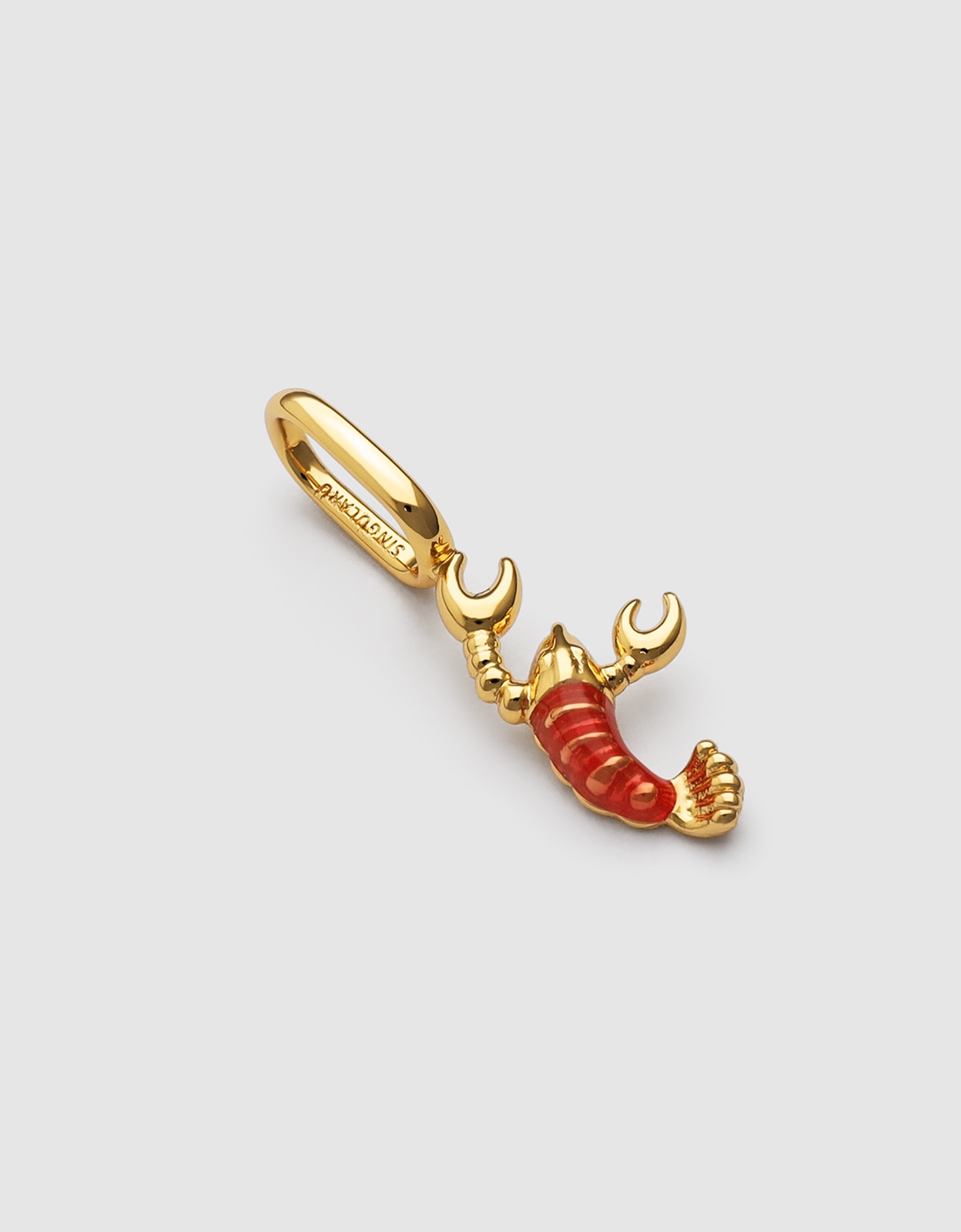 Charm gambita de aleación de metales bañado en oro - Singularu - Rojo Rojo-4