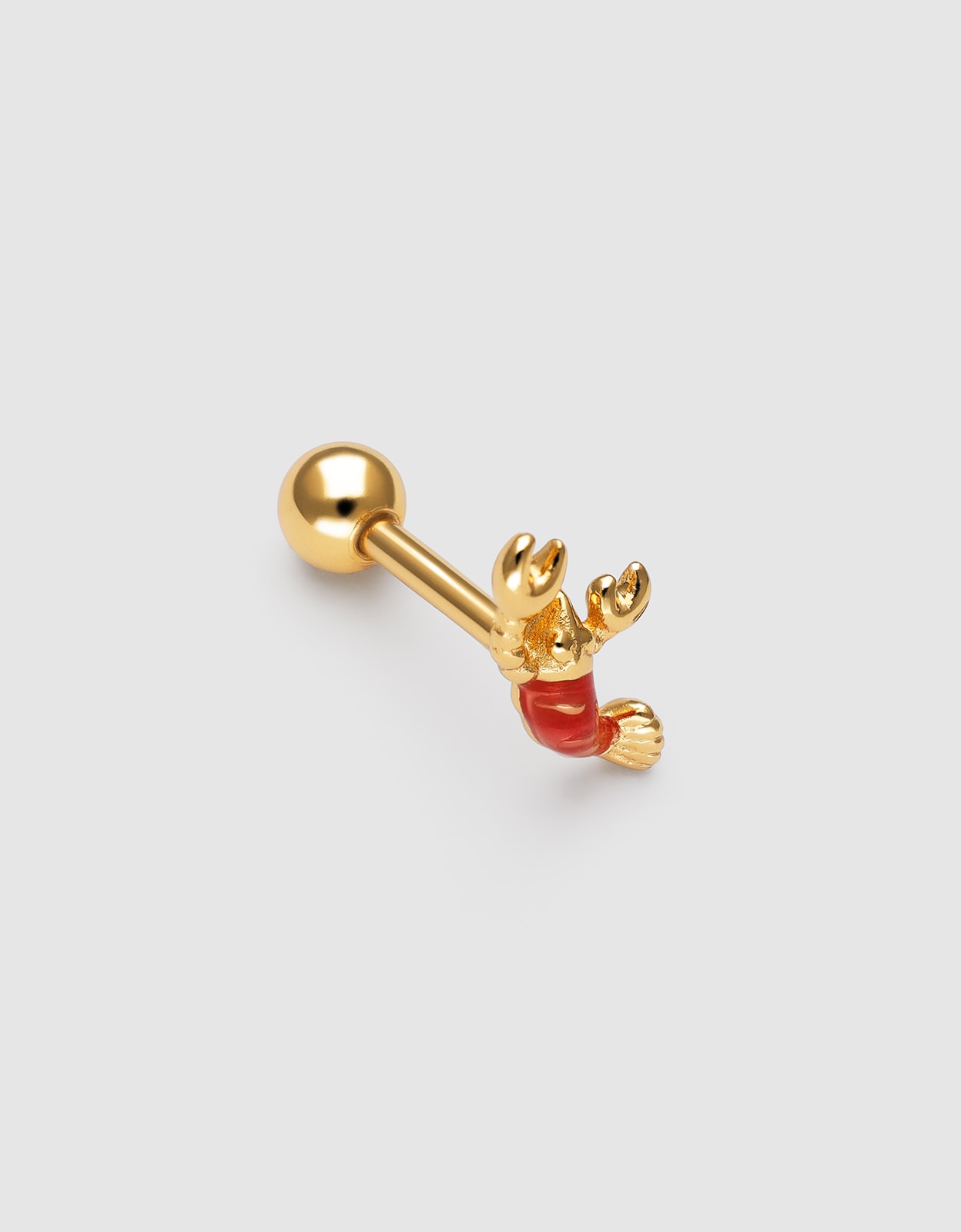 Piercing gambita de plata bañada en oro - Singularu - Rojo Rojo-3