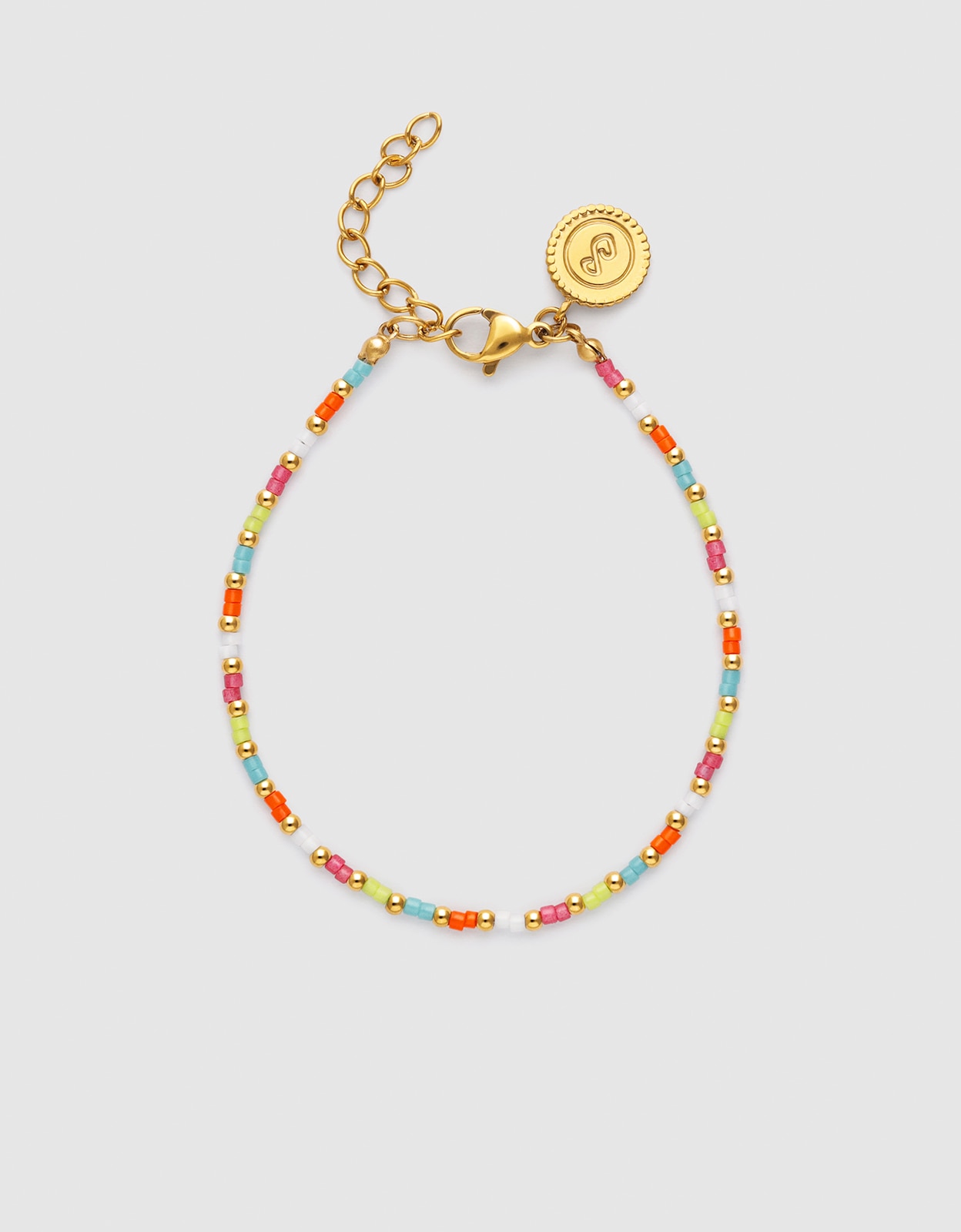 Imagen 0 de Pulsera de cadena lumi colors de acero bañado en oro Multicolor