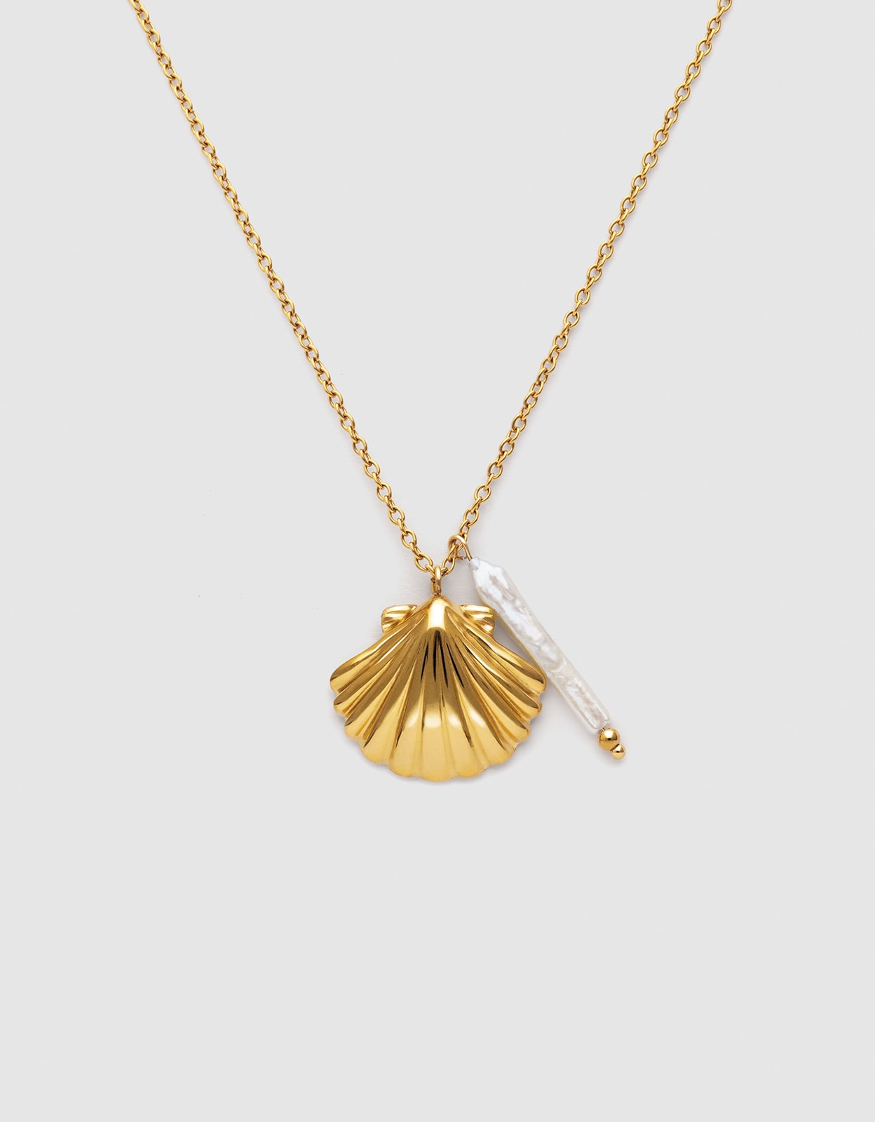 Imagen 0 de Collar irida de acero bañado en oro Dorado