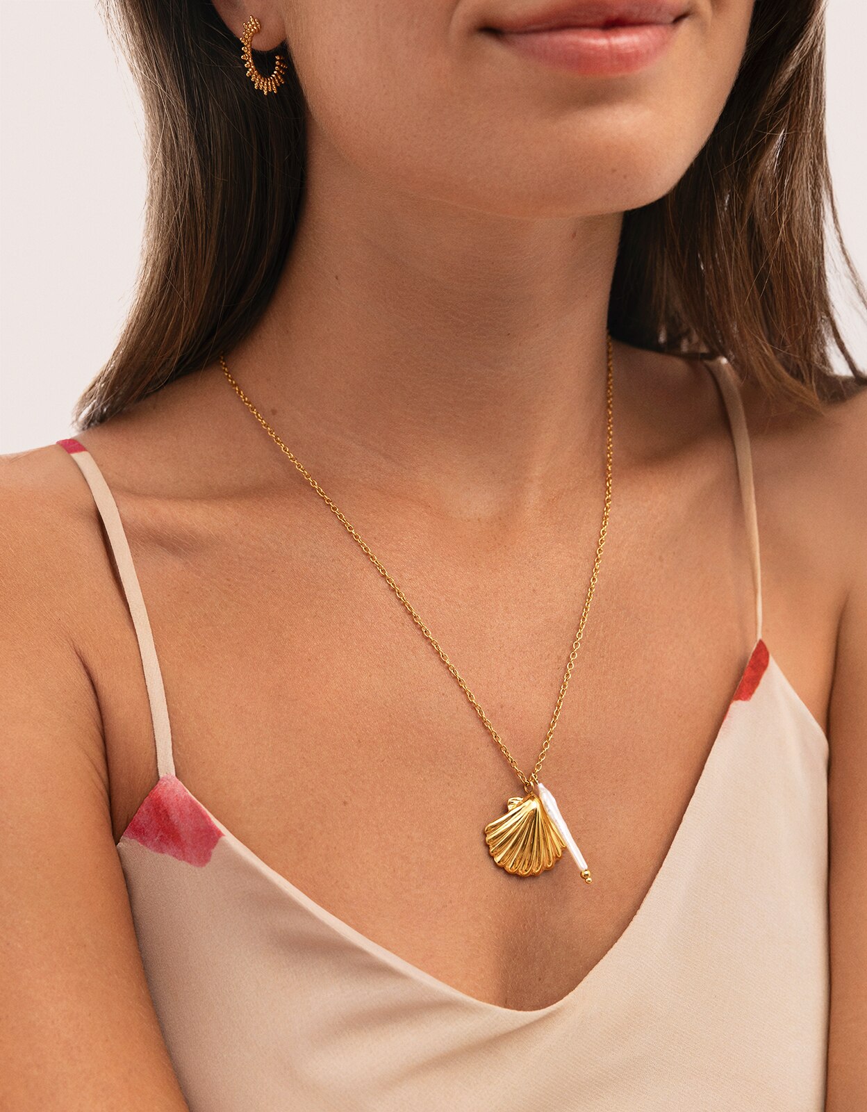 Collar irida de acero bañado en oro - Singularu - Dorado Dorado-3