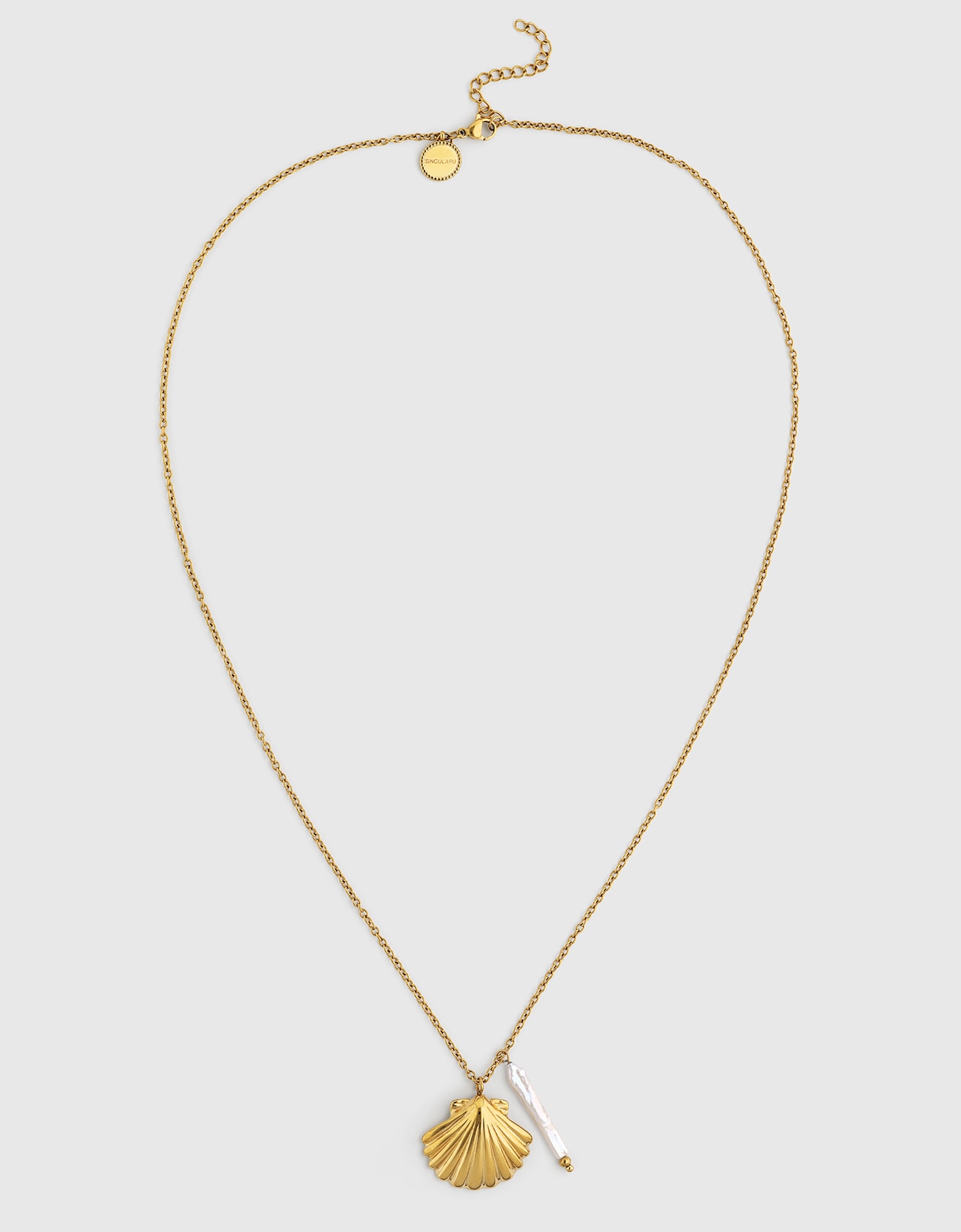 Collar irida de acero bañado en oro - Singularu - Dorado Dorado-5