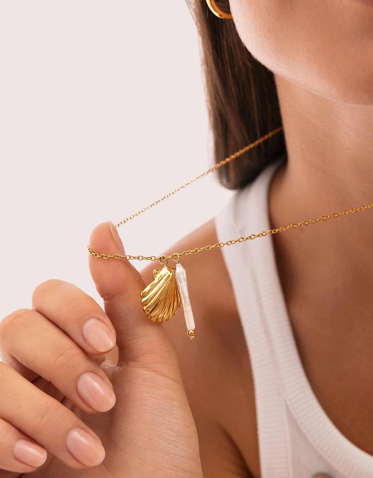 Collar irida de acero bañado en oro - Singularu - Dorado Dorado-6