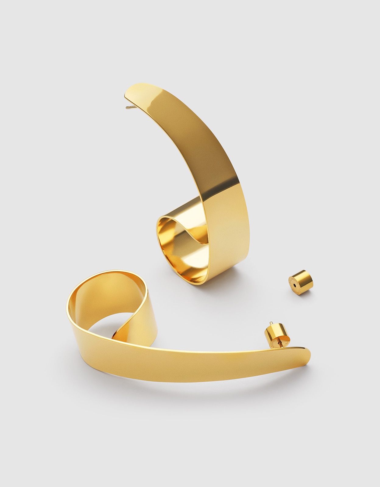 Pendientes long caracola de acero bañado en oro - Singularu - Dorado Dorado-4