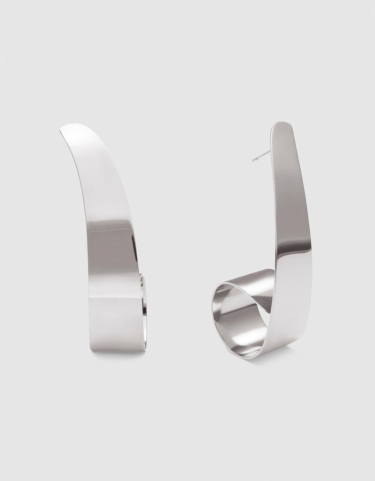 Imagen 0 de Pendientes long caracola de acero Plateado