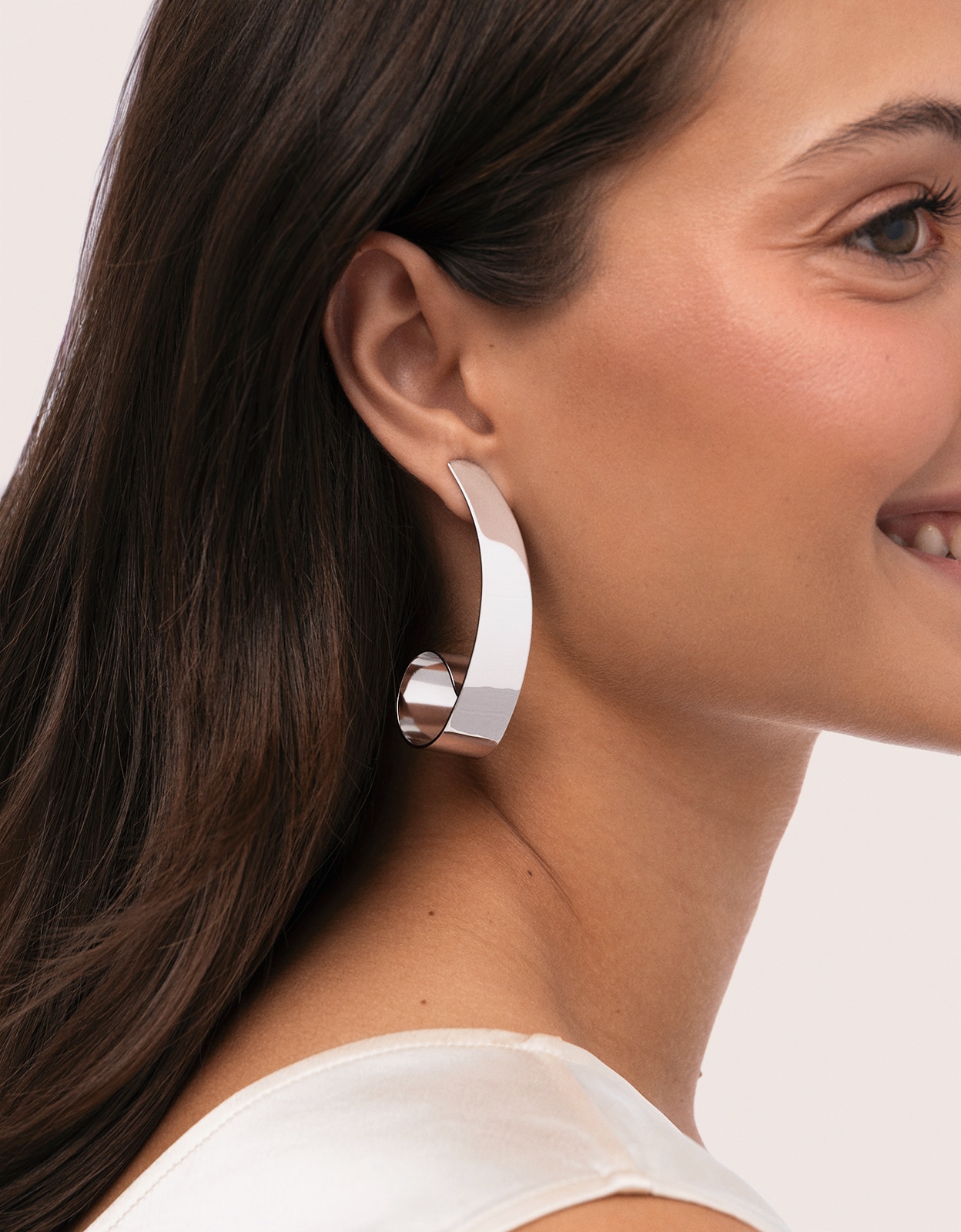 Pendientes long caracola de acero - Singularu - Plateado Plateado-2
