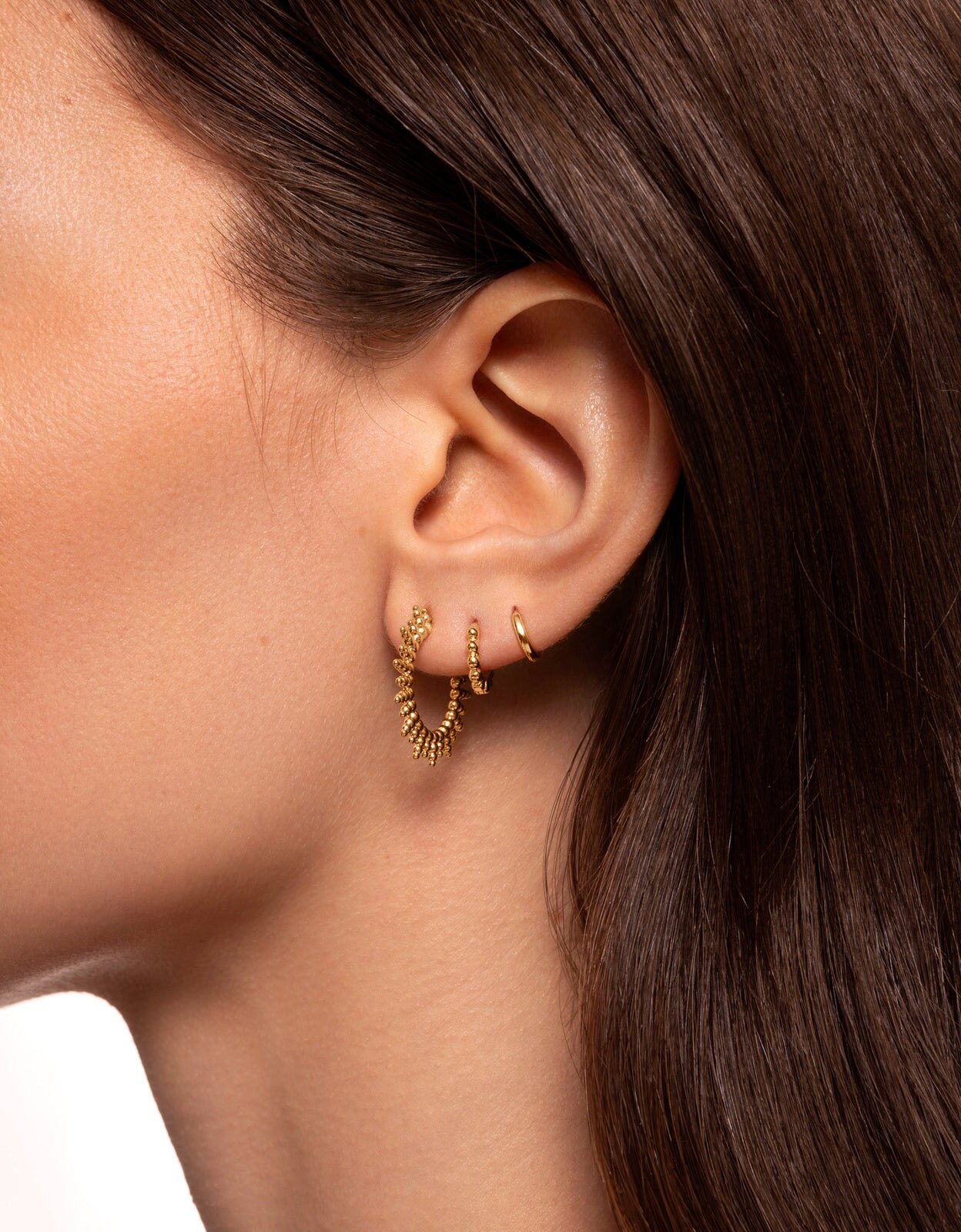 Piercing pebbles s de acero bañado en oro - Singularu - Dorado Dorado-5