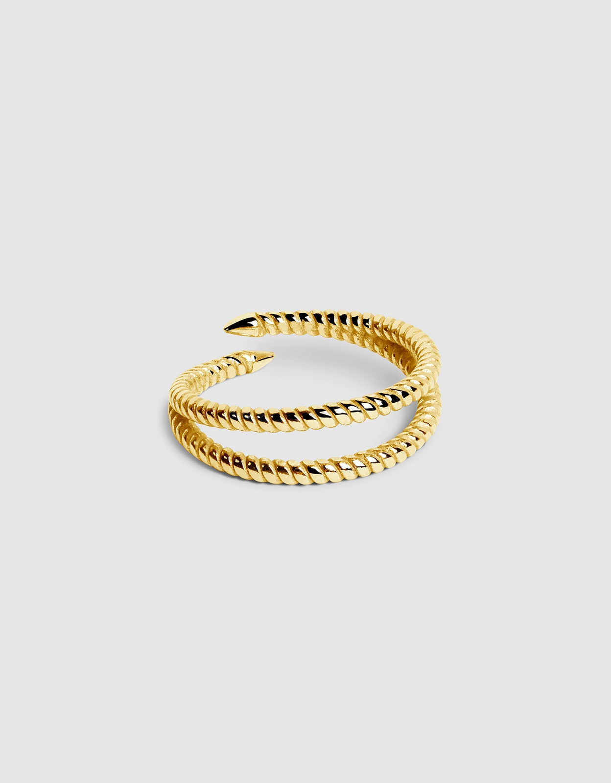 Anillo doble twist de aleación de metales bañado en oro - Singularu - Dorado Dorado-1