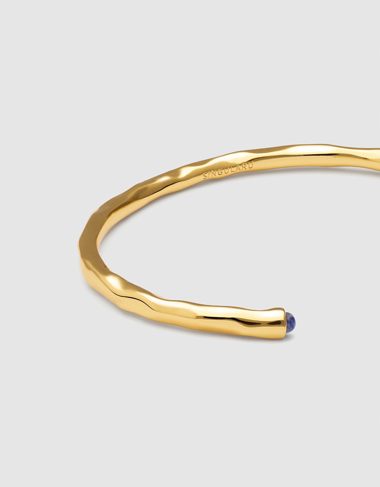 Brazalete cane cianita de aleación de metales bañado en oro - Singularu - Azul Azul-4