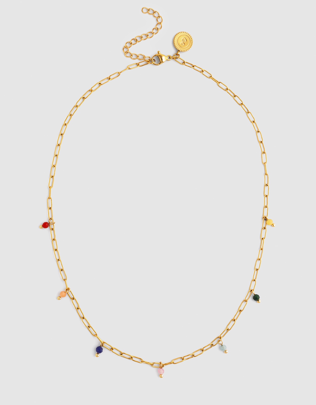 Collar chic dancing stones de acero bañado en oro - Singularu - Multicolor Multicolor-4