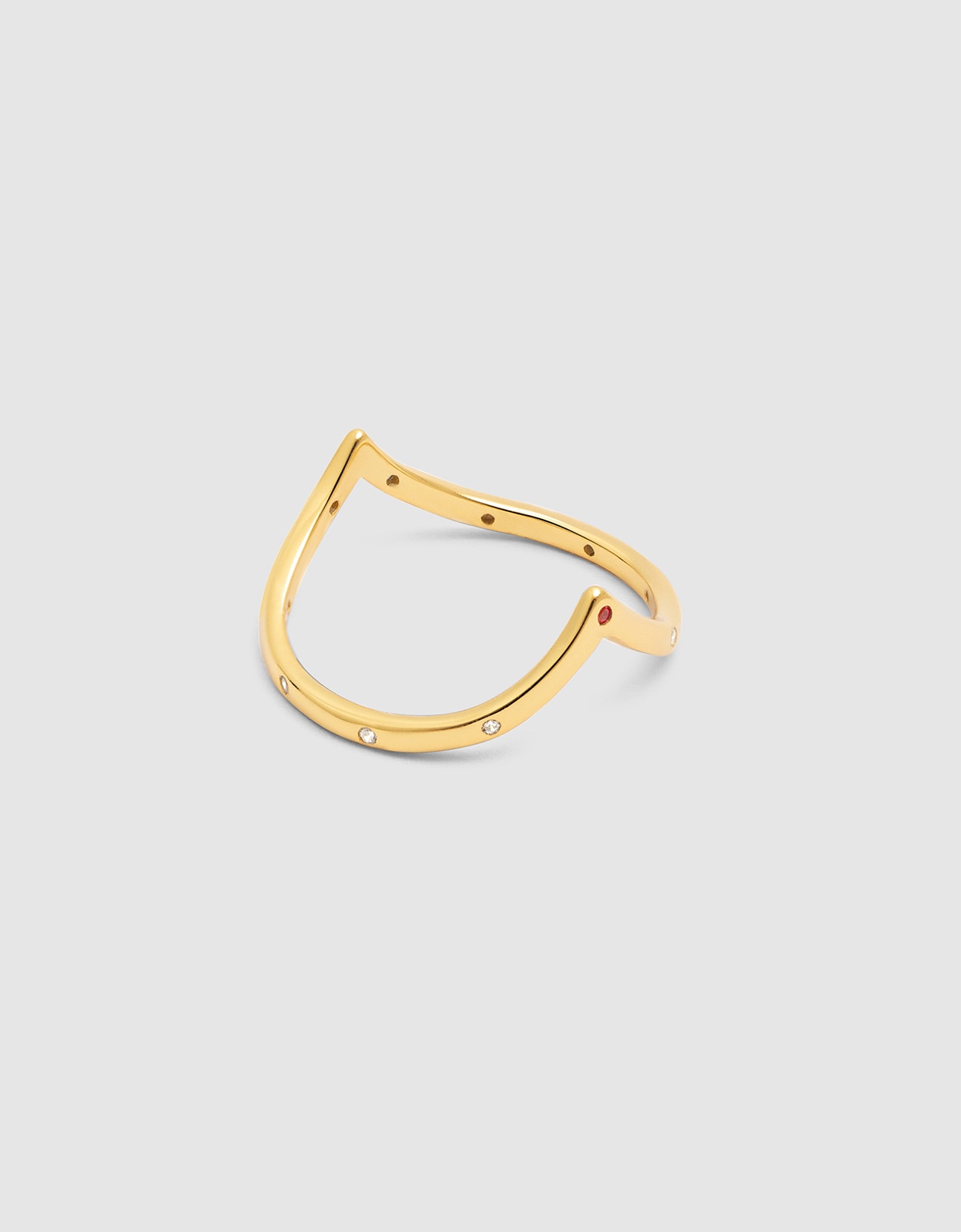 Imagen 0 de Anillo doble peak pink de aleación de metales bañado en oro Rosa
