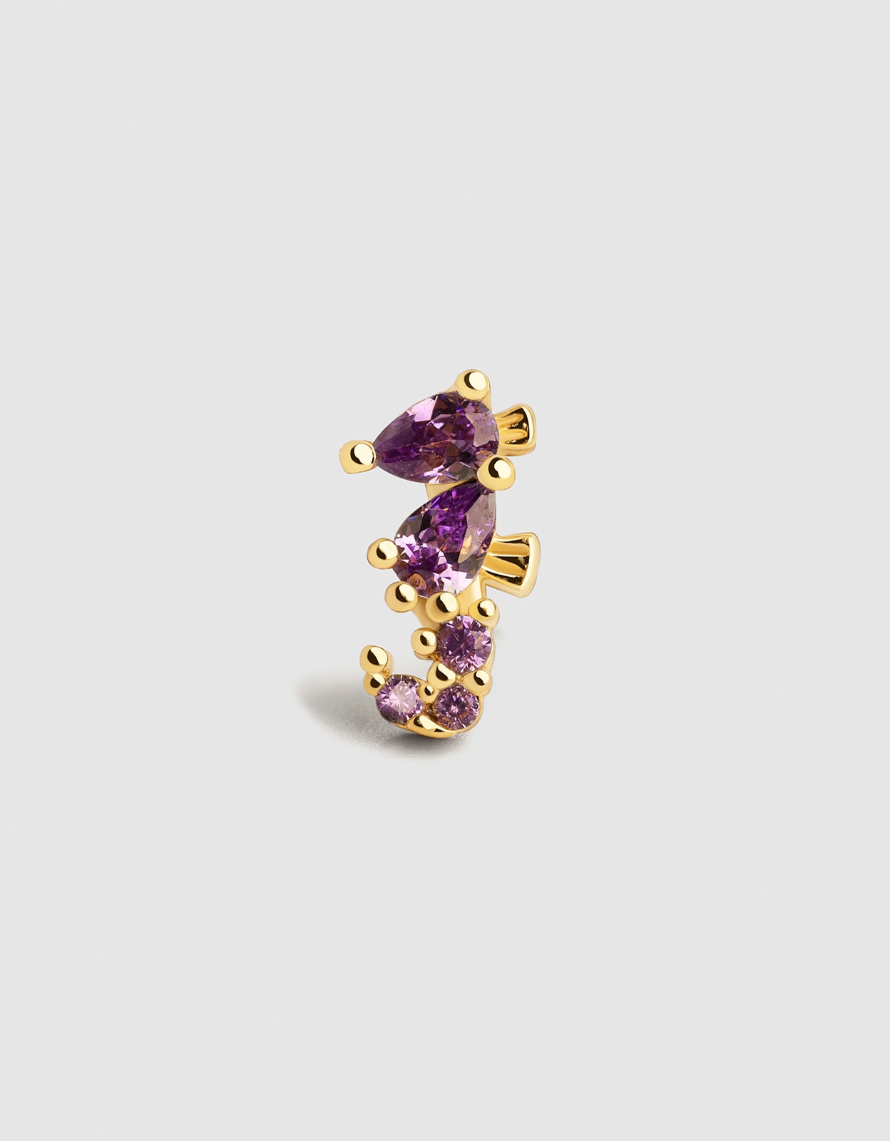 Imagen 0 de Piercing sea seahorse de aleación de metales bañado en oro Morado