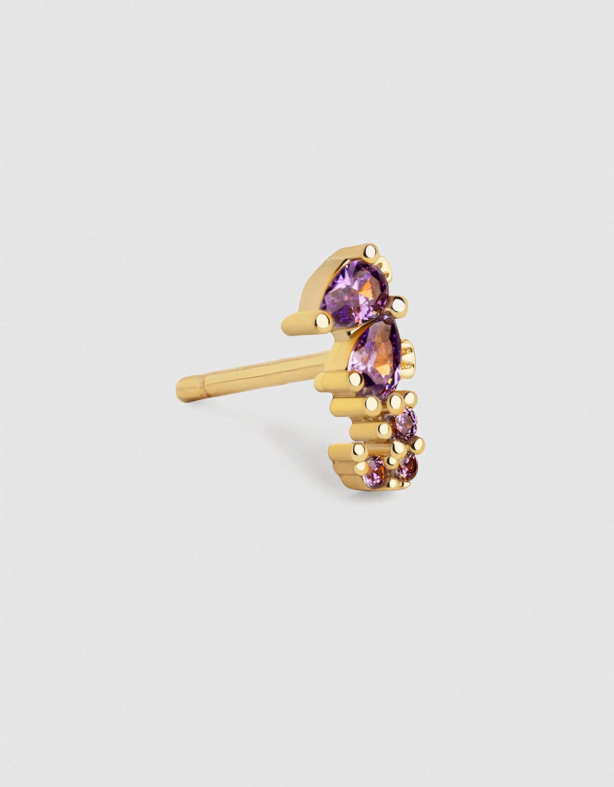 Piercing sea seahorse de aleación de metales bañado en oro - Singularu - Morado Morado-3