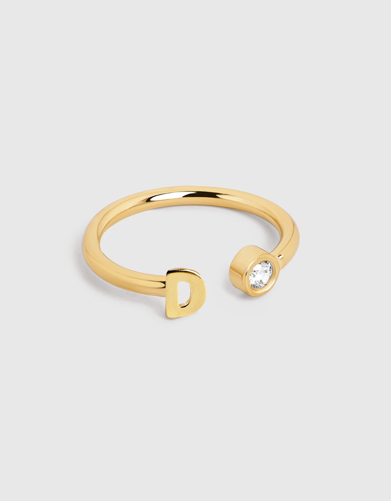 Imagen 1 de Anillo personalizado letter spark de acero bañado en oro - Singularu - d - Blanco Blanco
