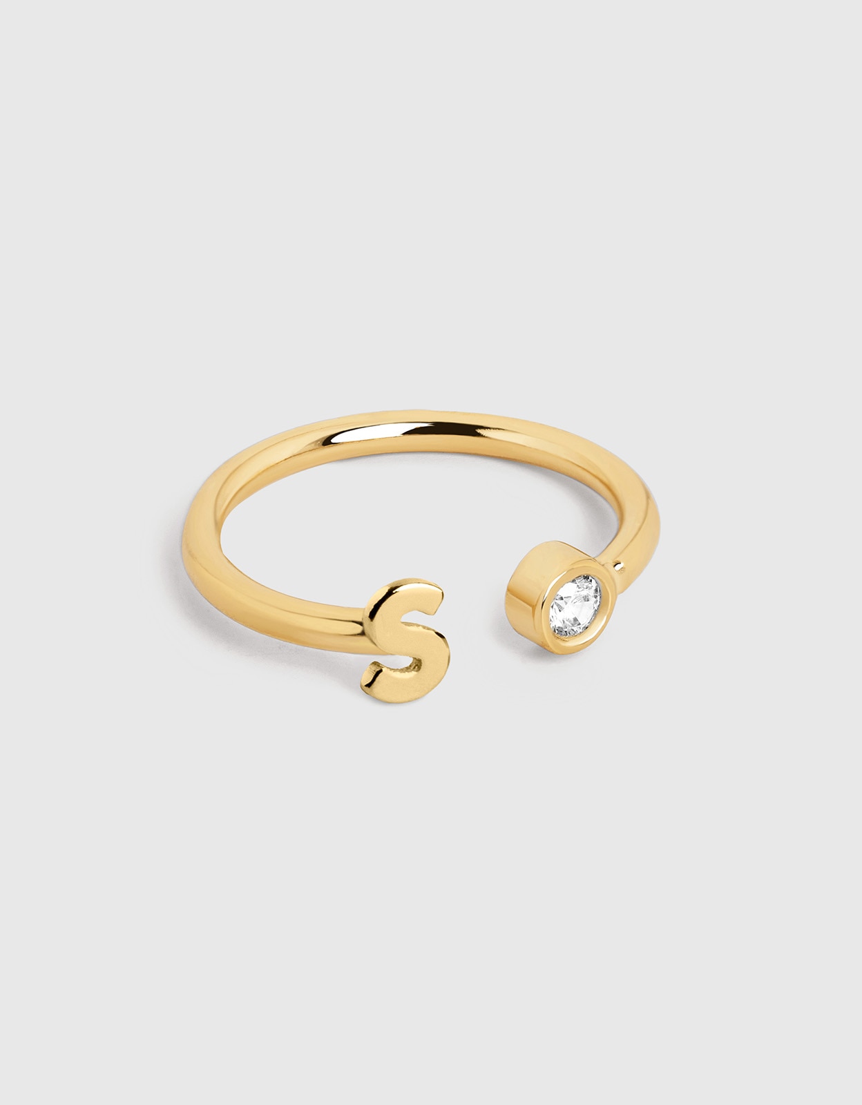 Imagen 1 de Anillo personalizado letter spark de acero bañado en oro - Singularu - s - Blanco Blanco