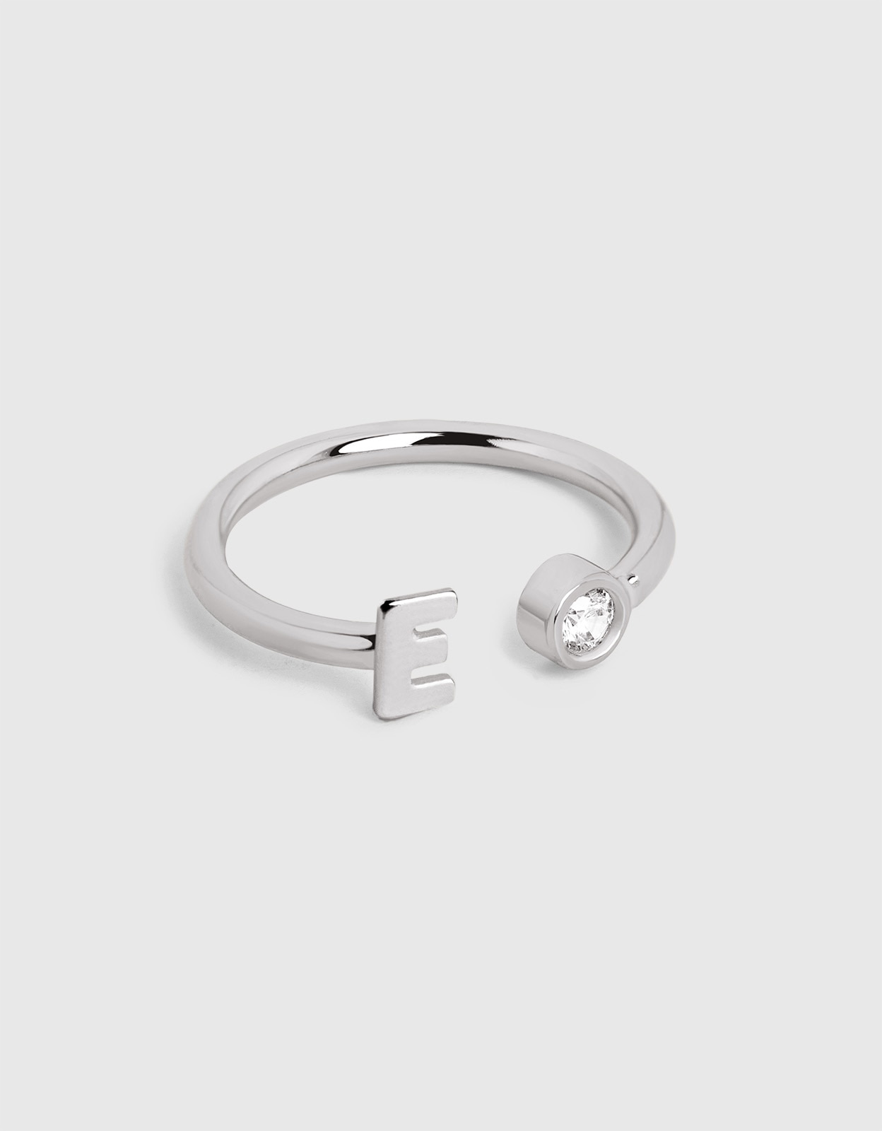 Anillo personalizado letter spark de acero - Singularu - e - Blanco Blanco-1