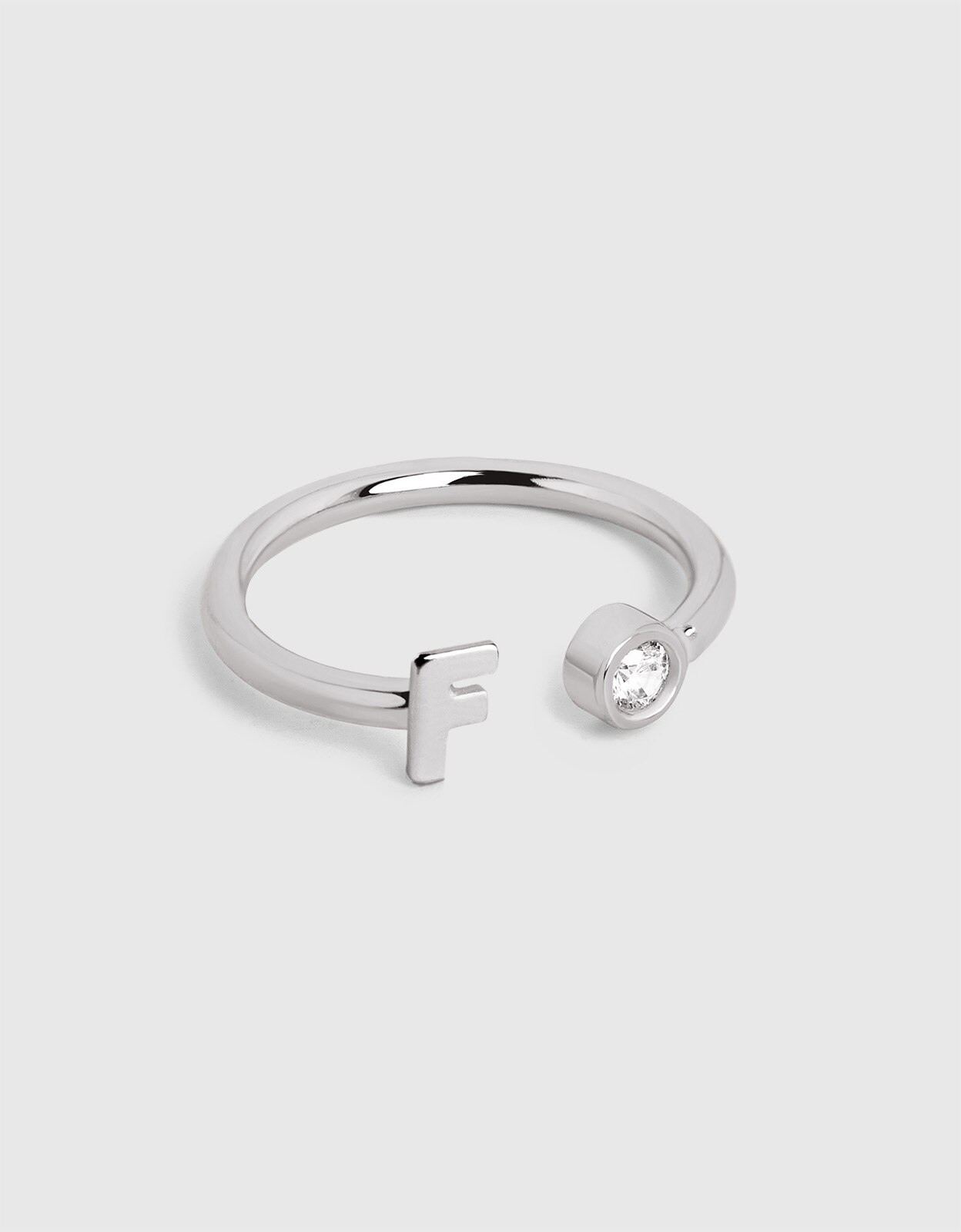 Anillo personalizado letter spark de acero - Singularu - f - Blanco Blanco-1