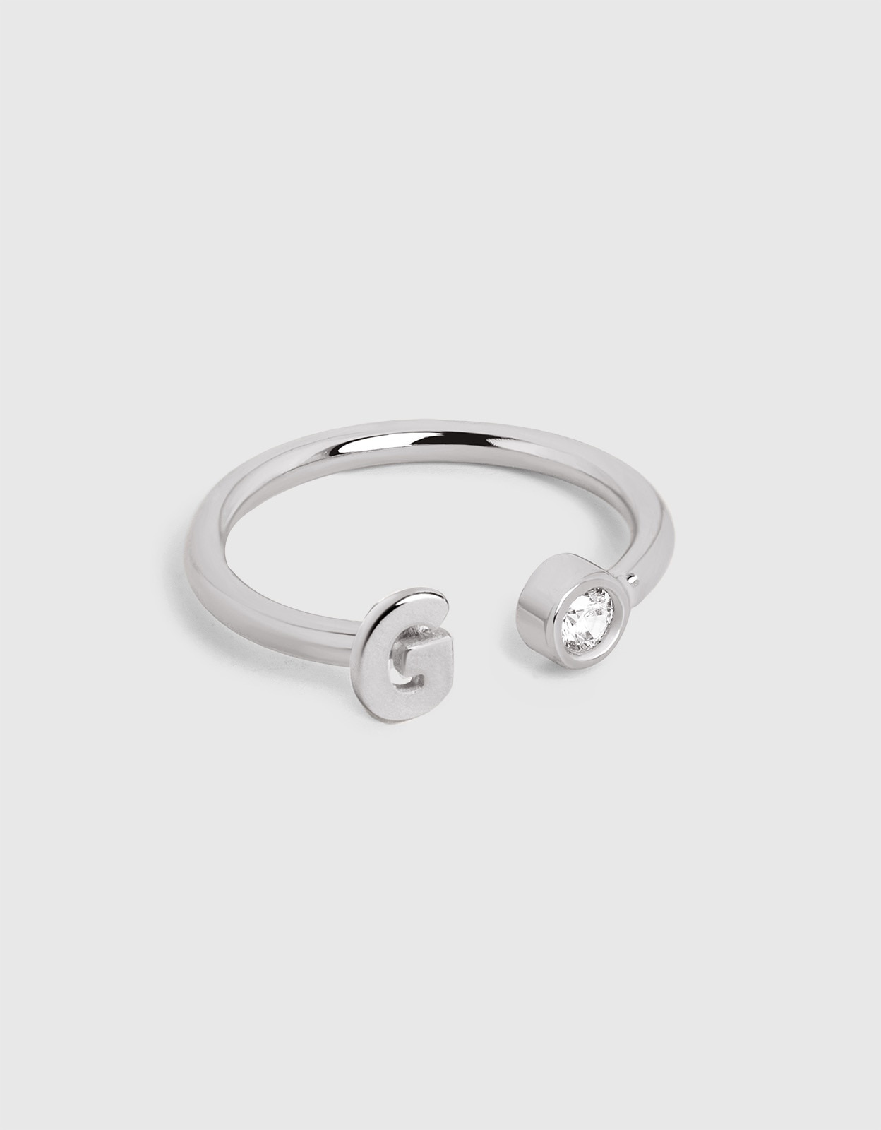 Anillo personalizado letter spark de acero - Singularu - g - Blanco Blanco-1