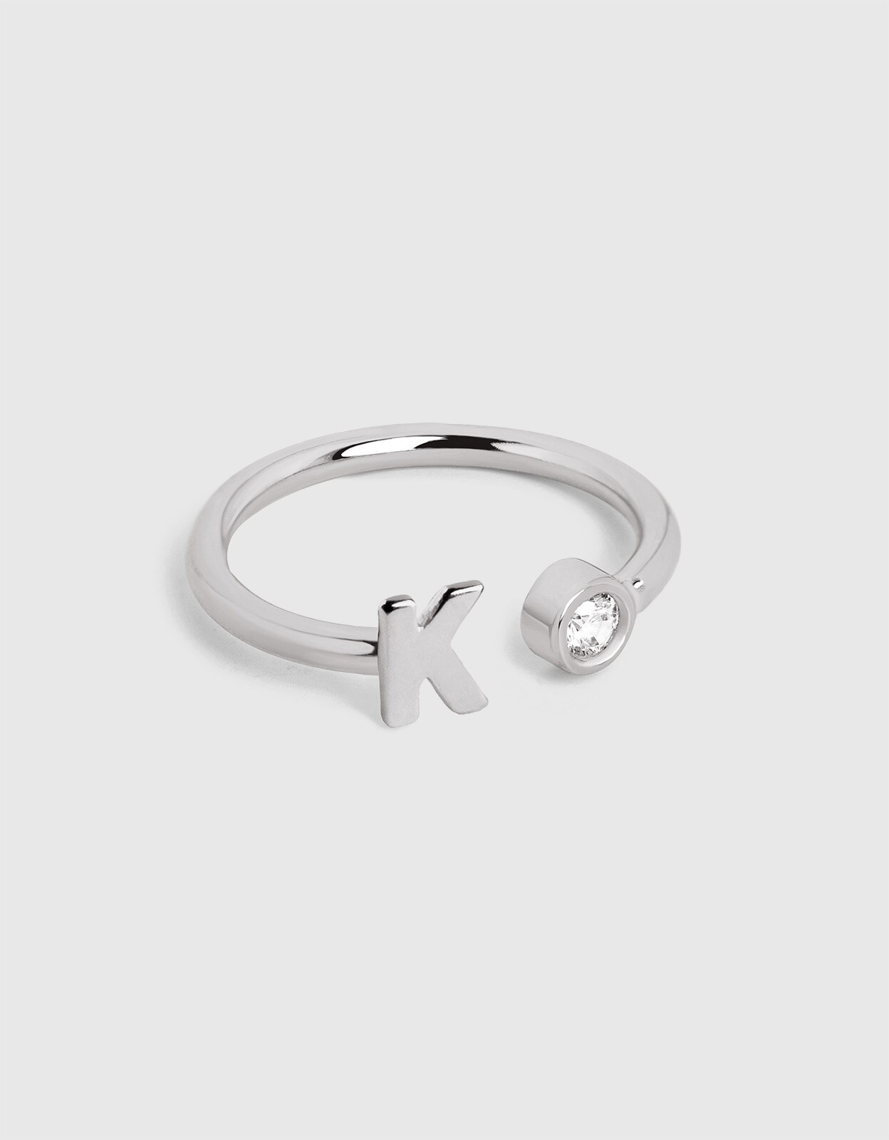 Anillo personalizado letter spark de acero - Singularu - k - Blanco Blanco-1