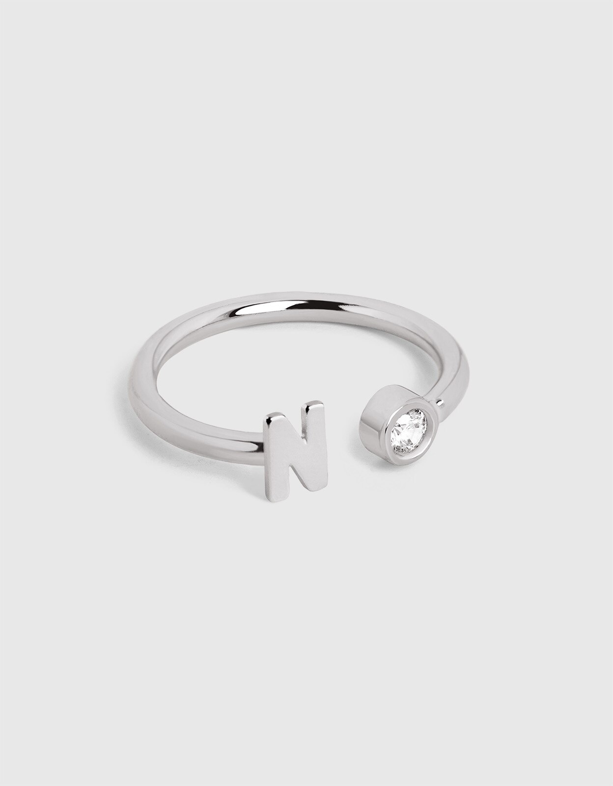 Anillo personalizado letter spark de acero - Singularu - n - Blanco Blanco-1