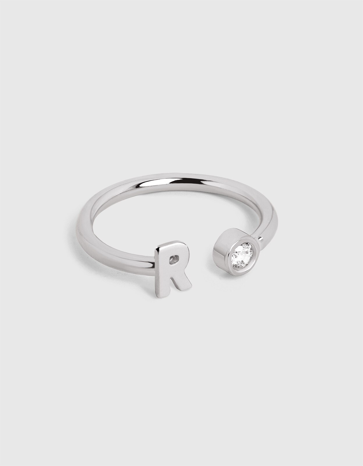 Anillo personalizado letter spark de acero - Singularu - r - Blanco Blanco-1