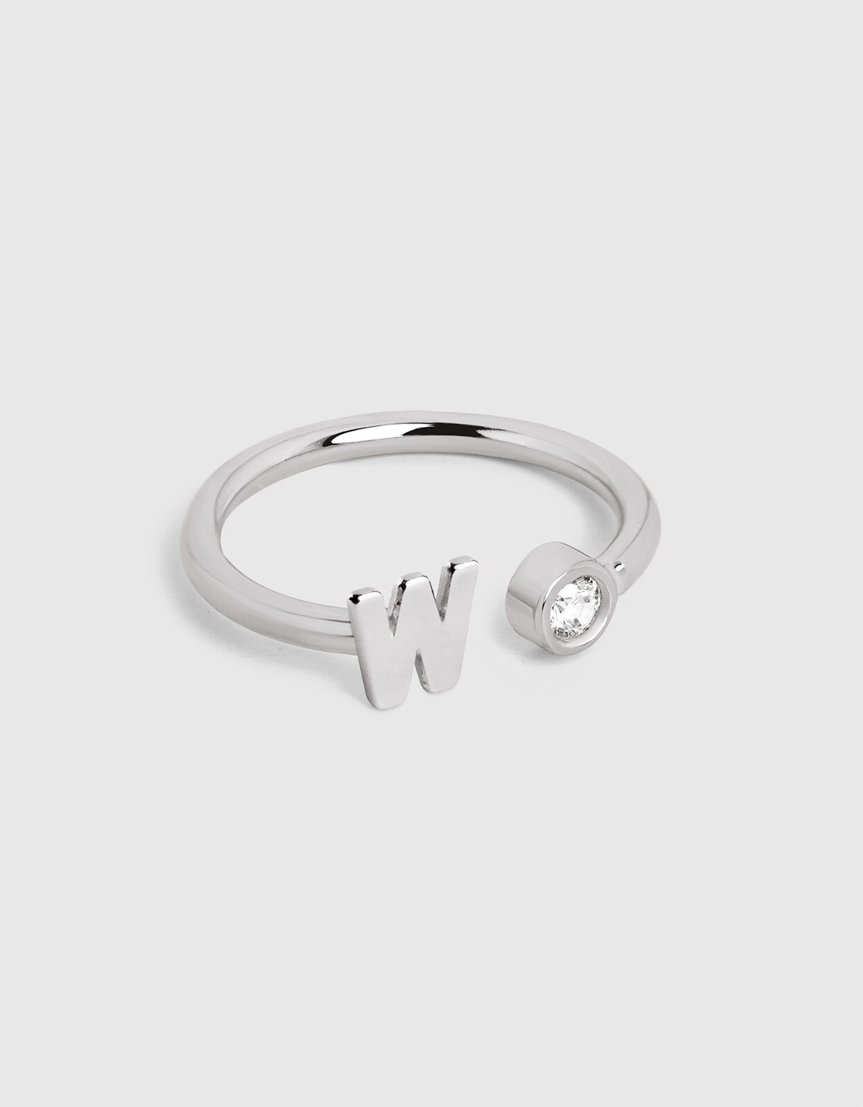 Anillo personalizado letter spark de acero - Singularu - w - Blanco Blanco-1