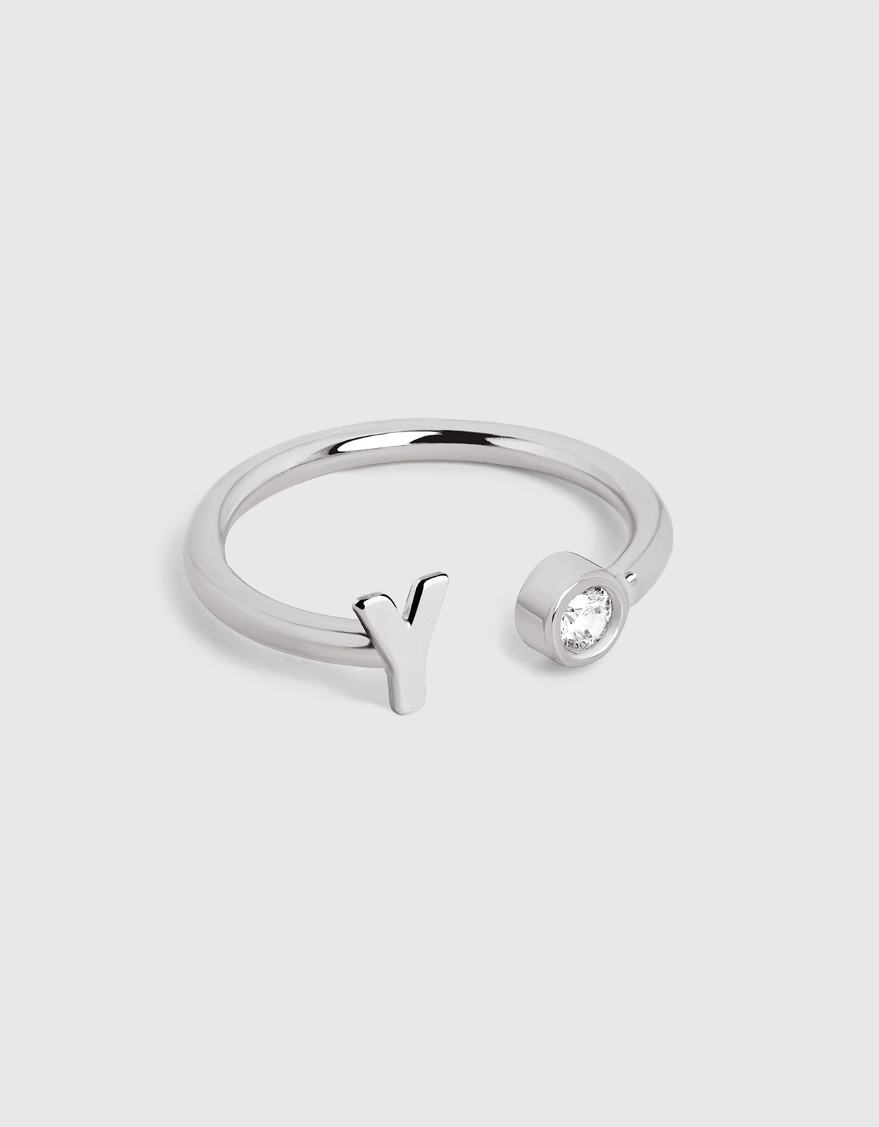 Anillo personalizado letter spark de acero - Singularu - y - Blanco Blanco-1
