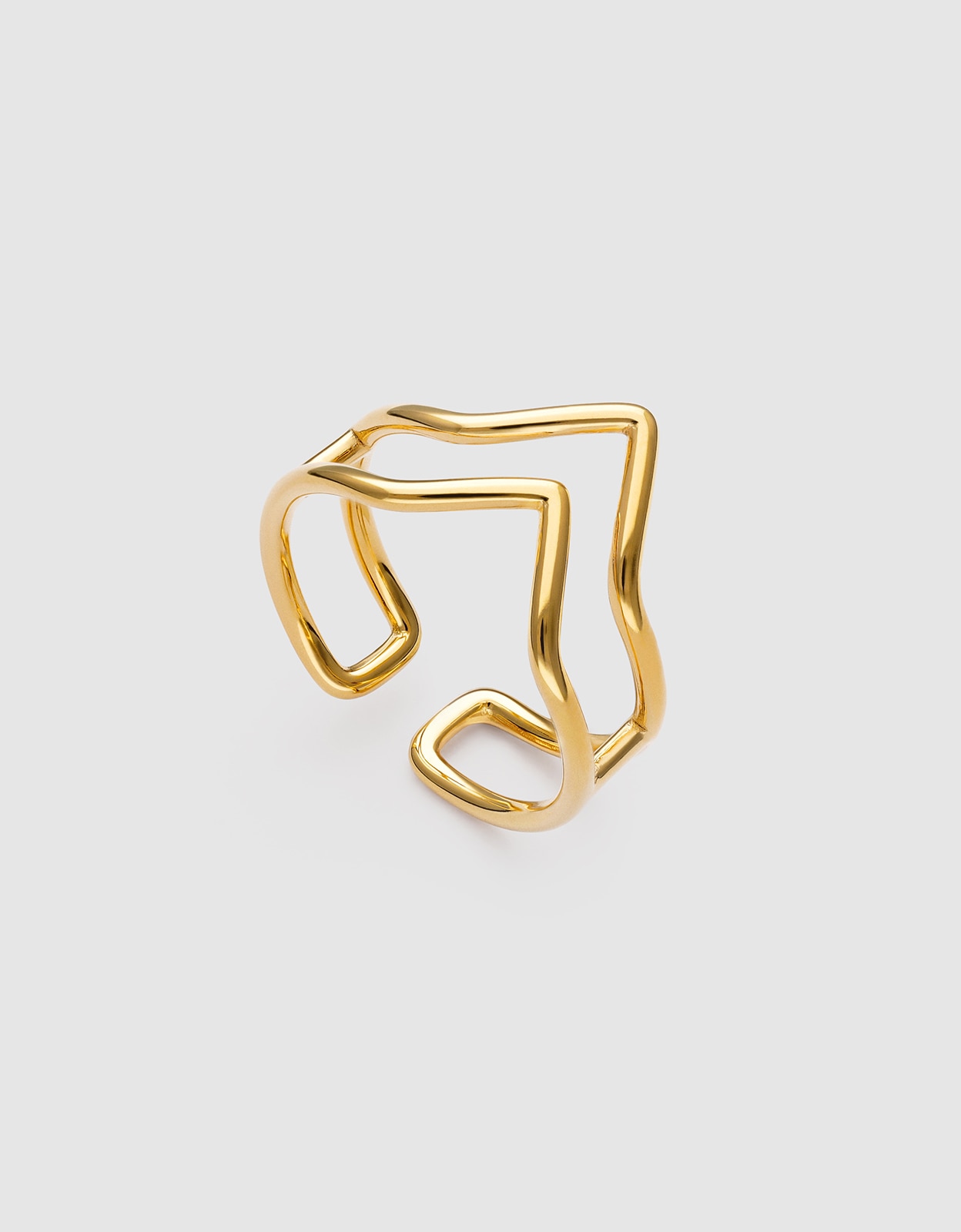 Imagen 3 de Anillo double peak de acero bañado en oro - Singularu - Dorado Dorado