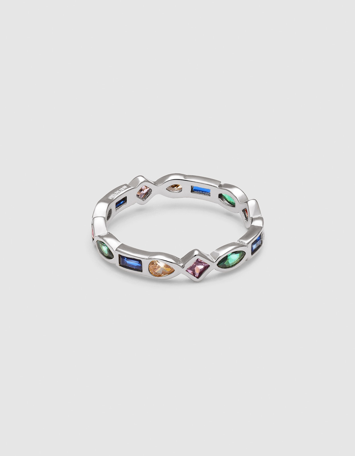 Anillo cascade de aleación de metales bañado en rodio - Singularu - Multicolor Multicolor-1