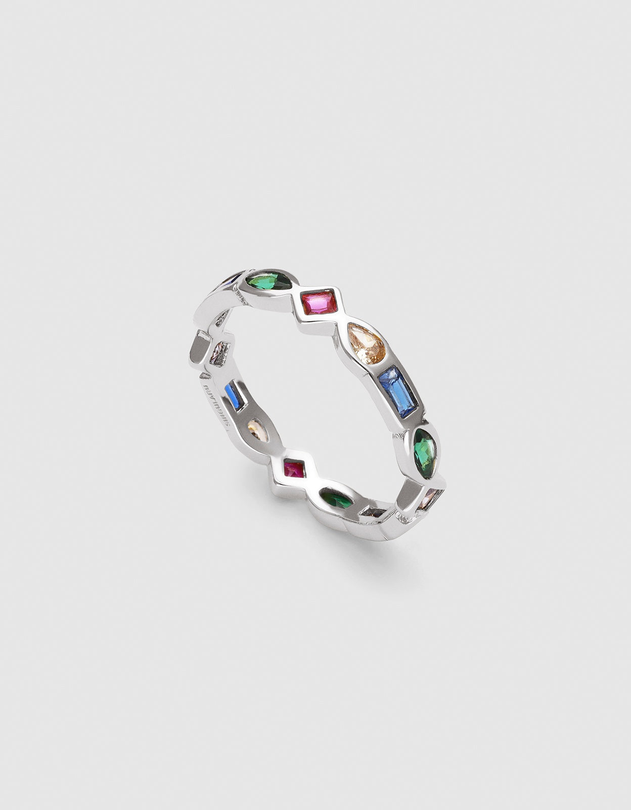 Anillo cascade de aleación de metales bañado en rodio - Singularu - Multicolor Multicolor-3