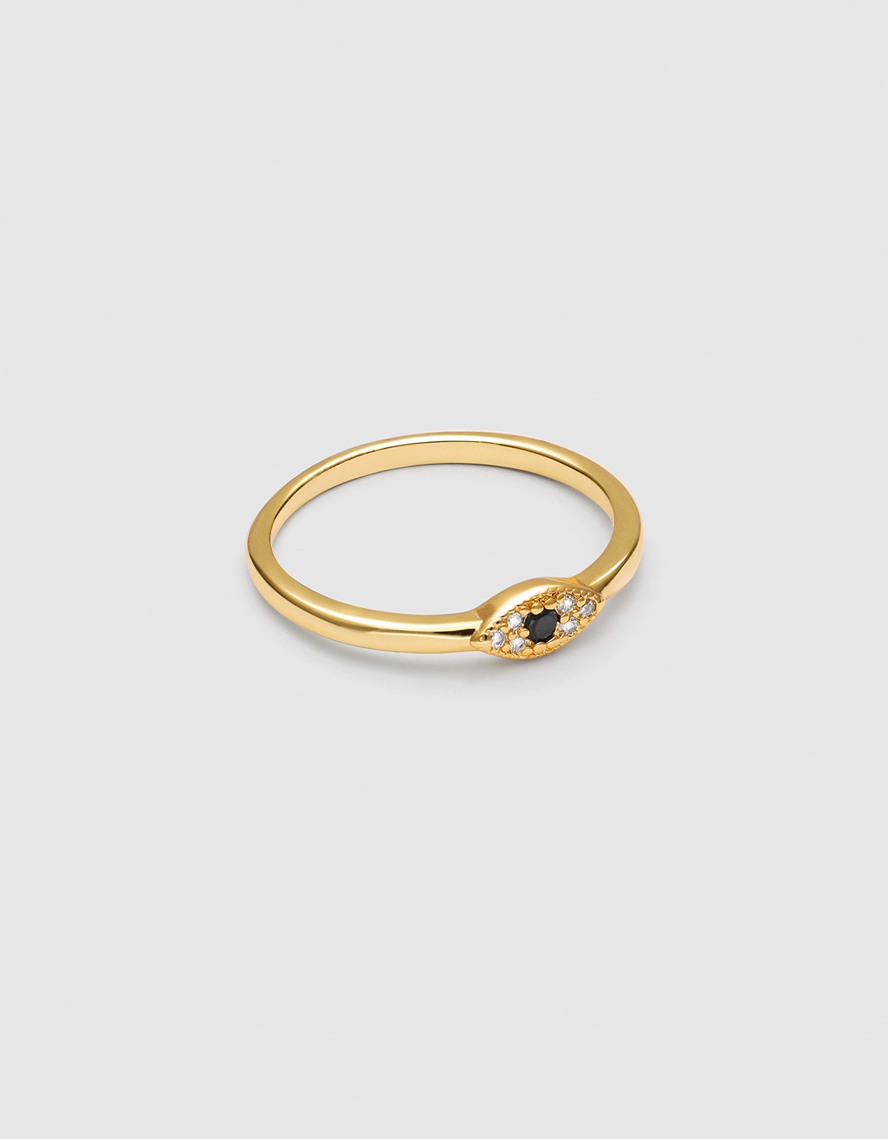 Anillo ojo de horus de aleación de metales bañado en oro - Singularu - Negro Negro-1