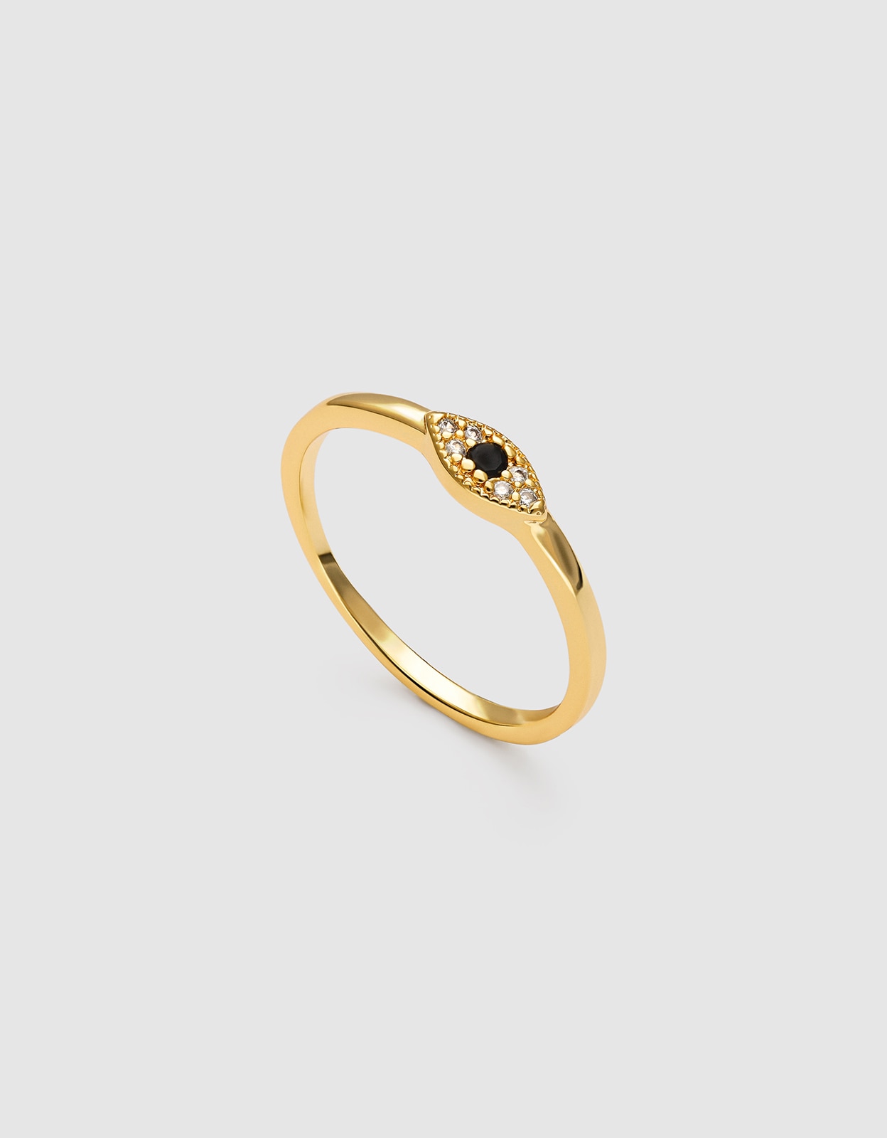 Anillo ojo de horus de aleación de metales bañado en oro - Singularu - Negro Negro-3