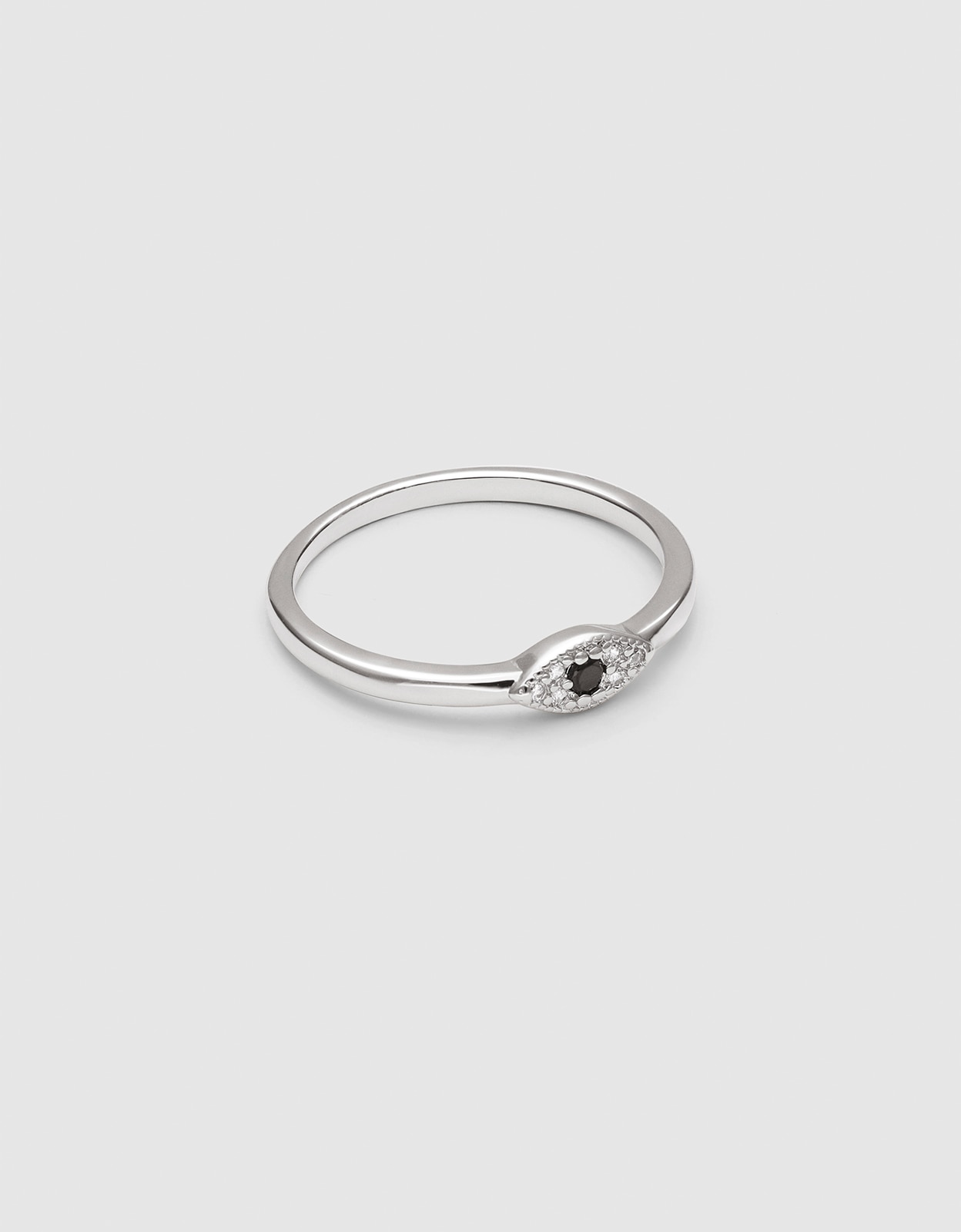 Anillo ojo de horus de aleación de metales bañado en rodio - Singularu - Negro Negro-1