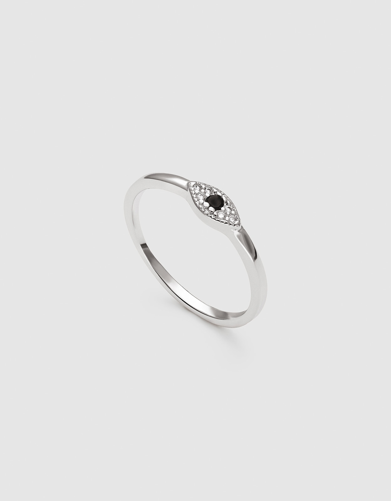Anillo ojo de horus de aleación de metales bañado en rodio - Singularu - Negro Negro-3