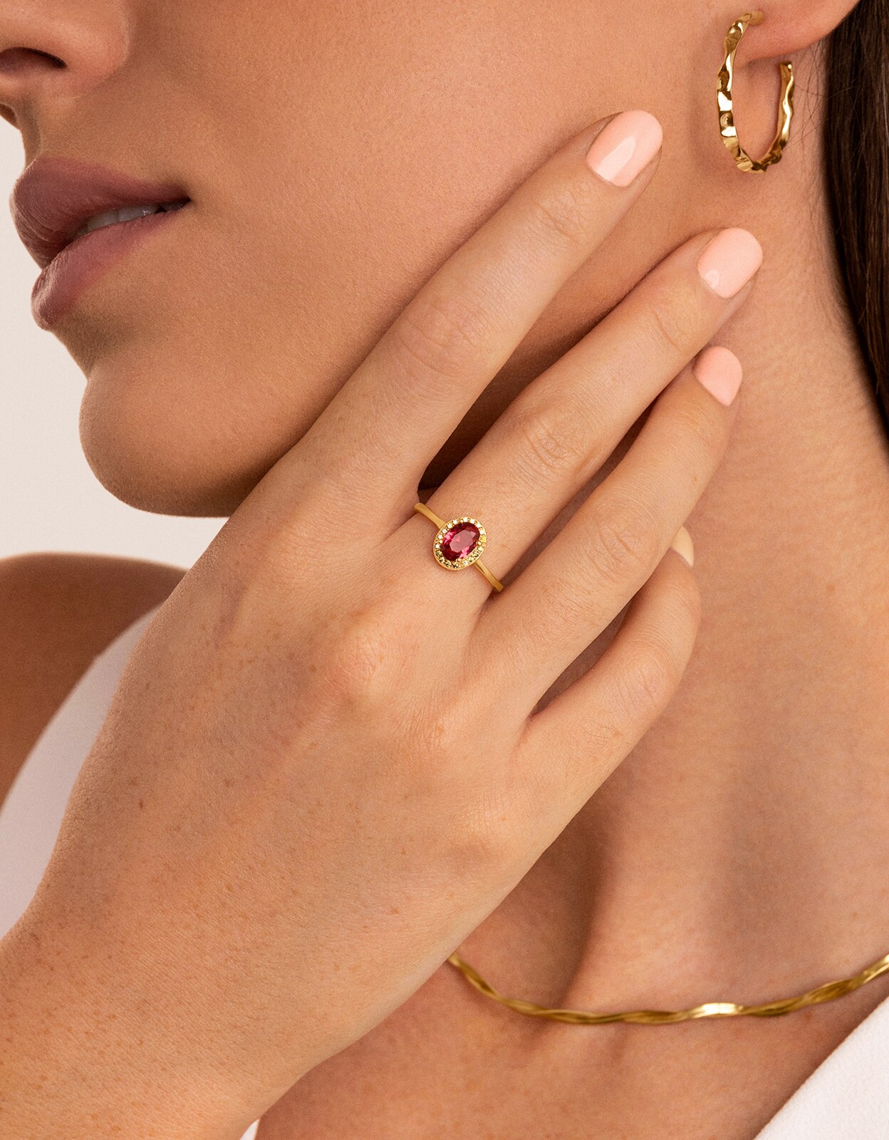 Anillo strawberry colors de aleación de metales bañado en oro - Singularu - Multicolor Multicolor-2