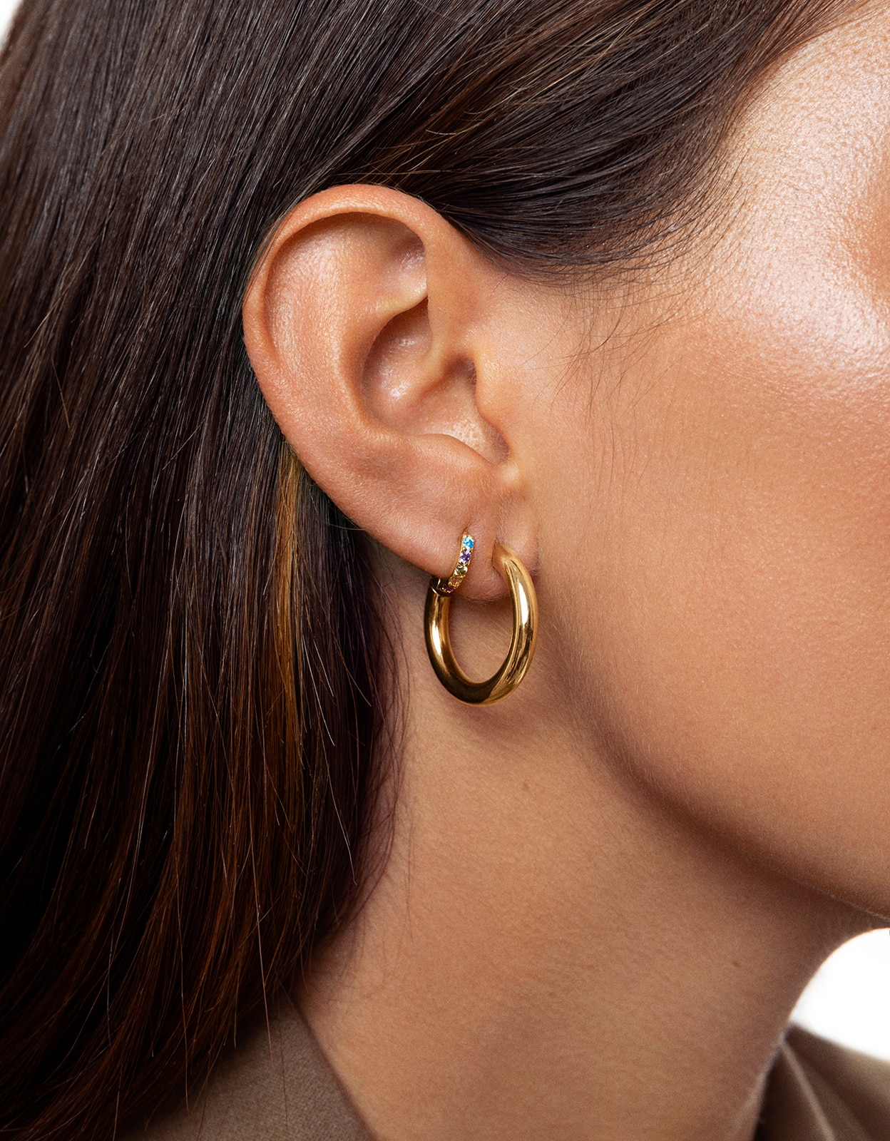 Imagen 2 de Piercing aro cleo m colors de aleación de metales bañado en oro - Singularu - Multicolor Multicolor