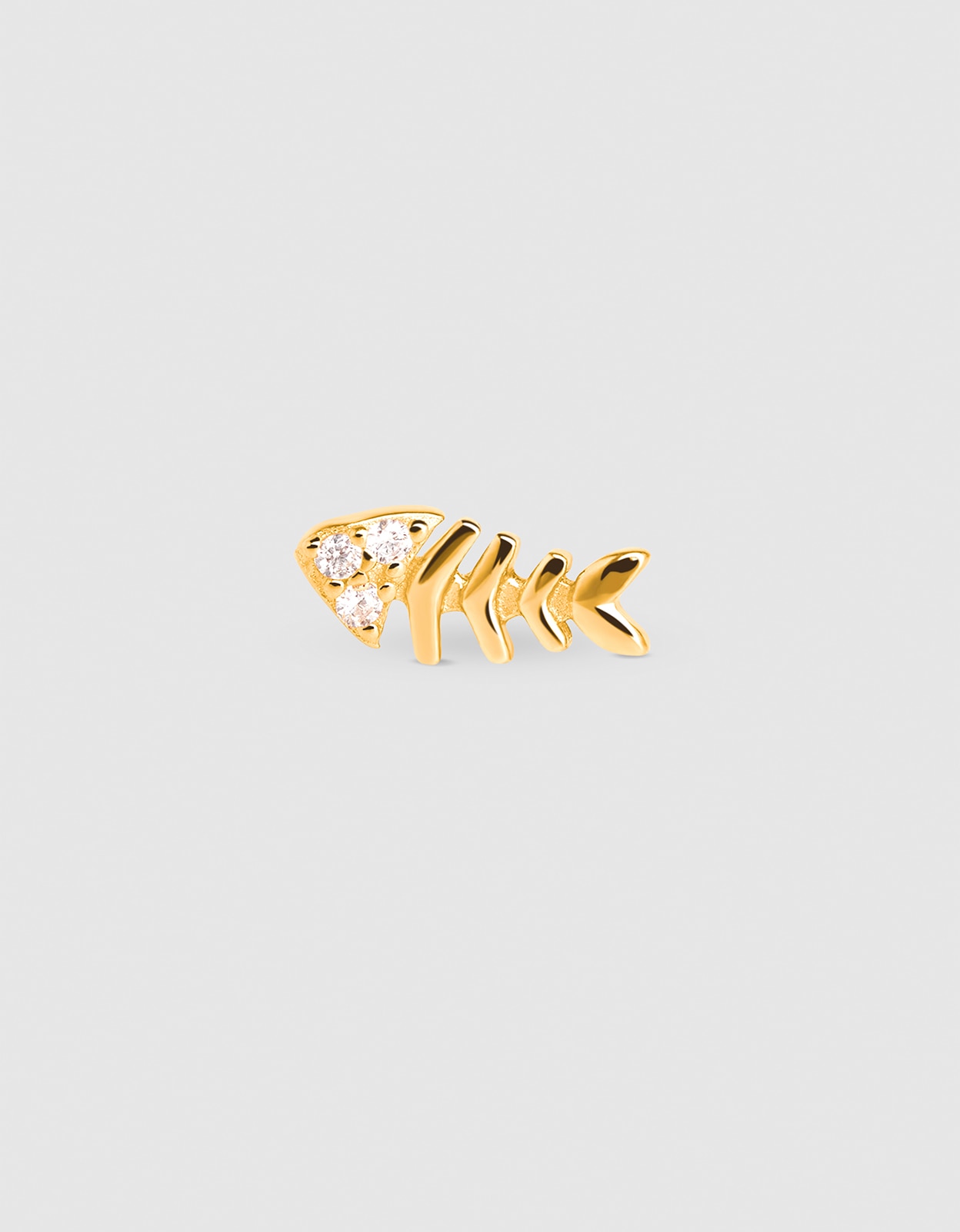 Piercing fishbone spark de aleación de metales bañado en oro - Singularu - Blanco Blanco-1