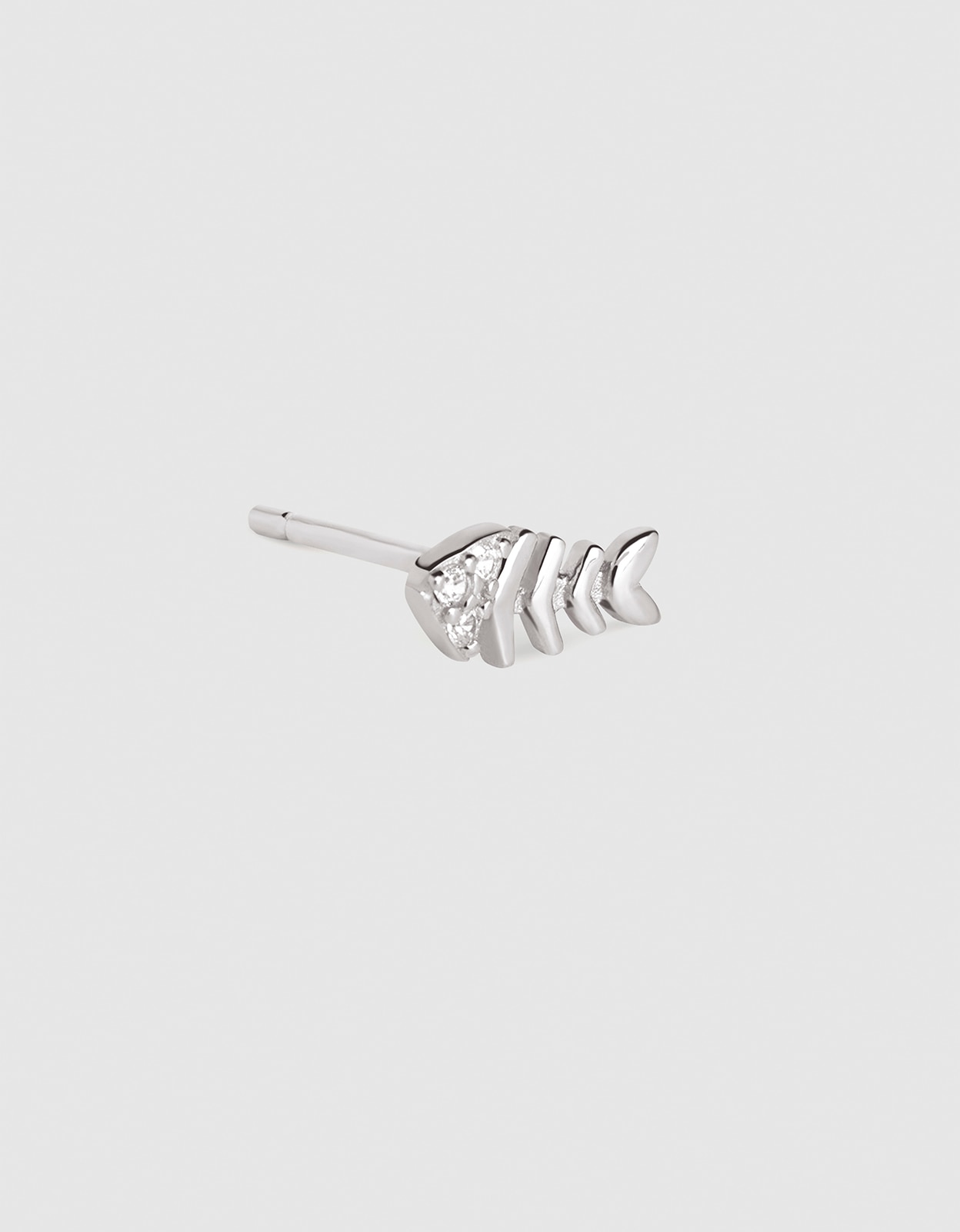 Piercing fishbone spark de aleación de metales bañado en rodio - Singularu - Plateado Plateado-3