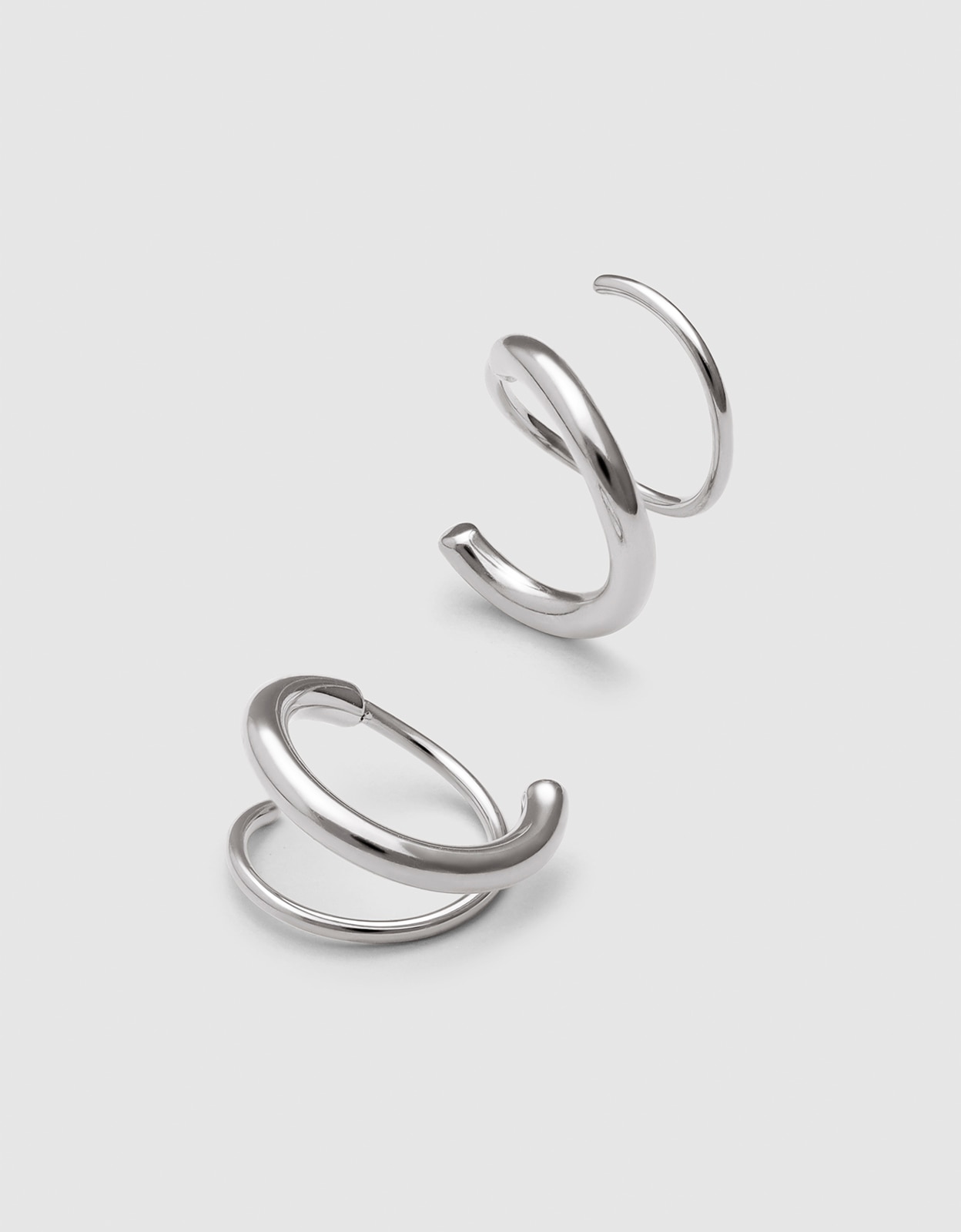 Imagen 3 de Pendientes gota spiral de acero - Singularu - Plateado Plateado